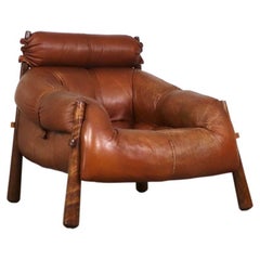 Fauteuil de salon MP-81 de Percival Lafer en cuir cognac, Brésil, 1970