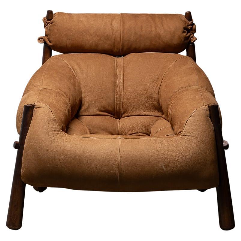 Percival Lafer MP-81 Lounge Chair in Nubuck and Jatoba, Brazil, 1970s