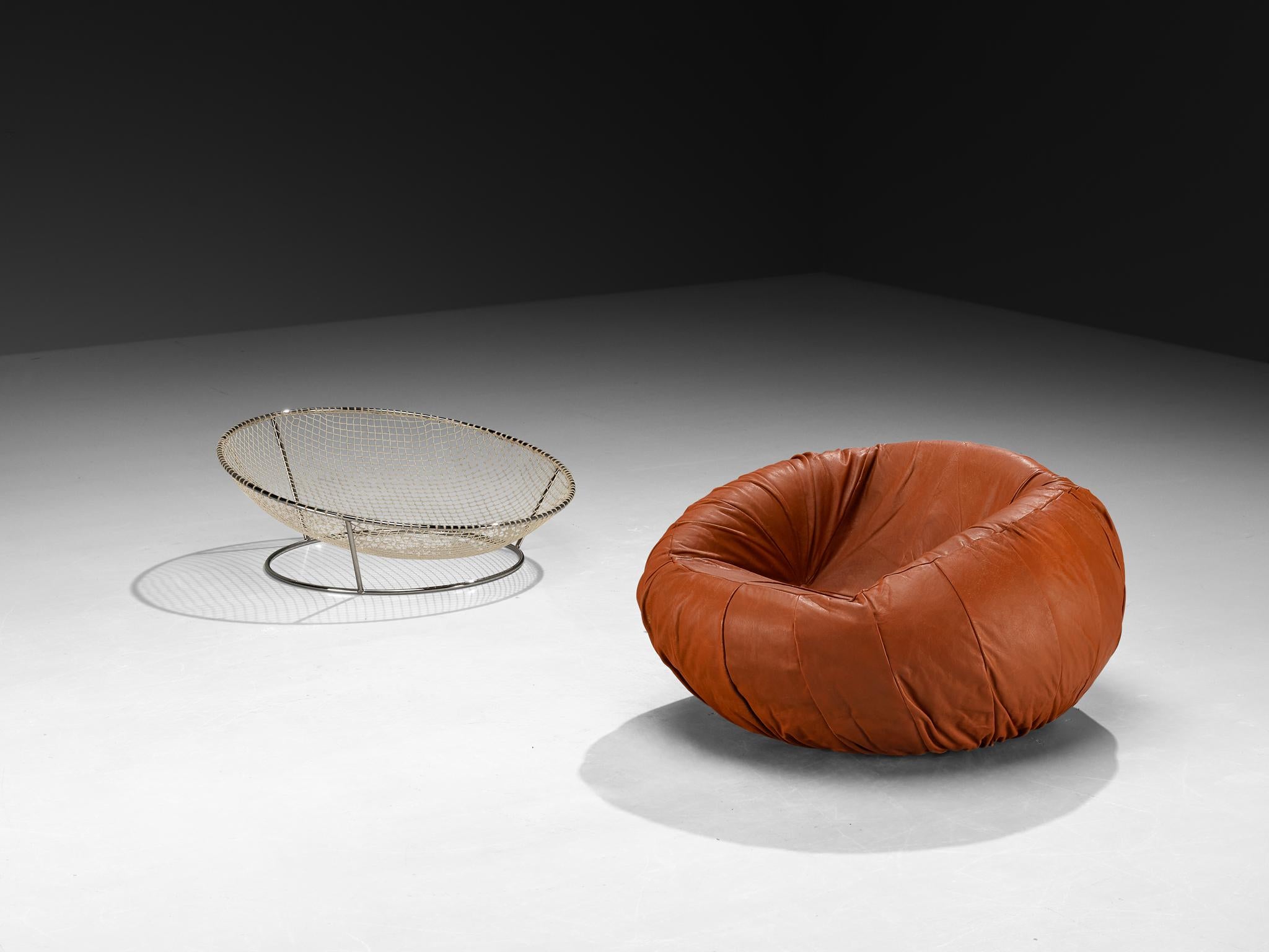 Chaise longue 'MP 87' de Percival Lafer en cuir brun rougeâtre en vente 4