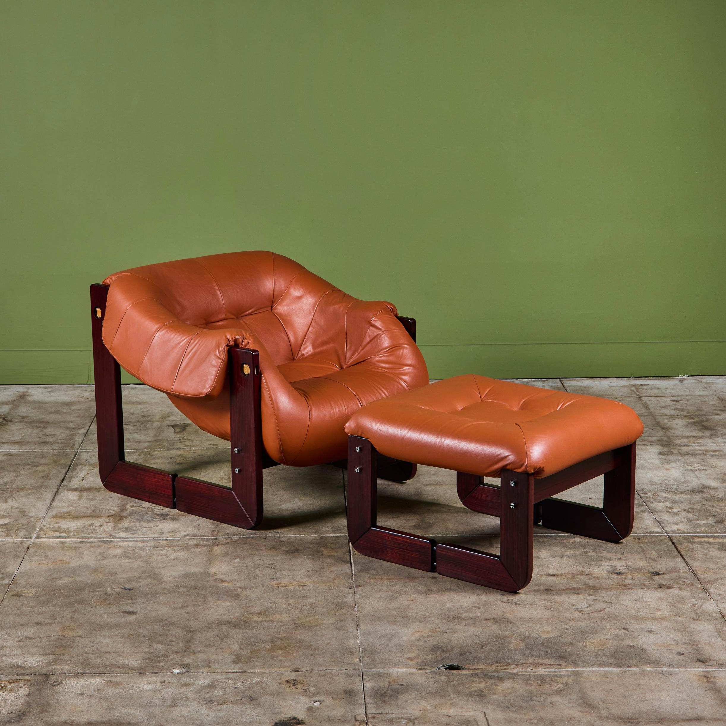Sedia da salotto e ottomana in pelle Percival Lafer MP-97 in vendita 3