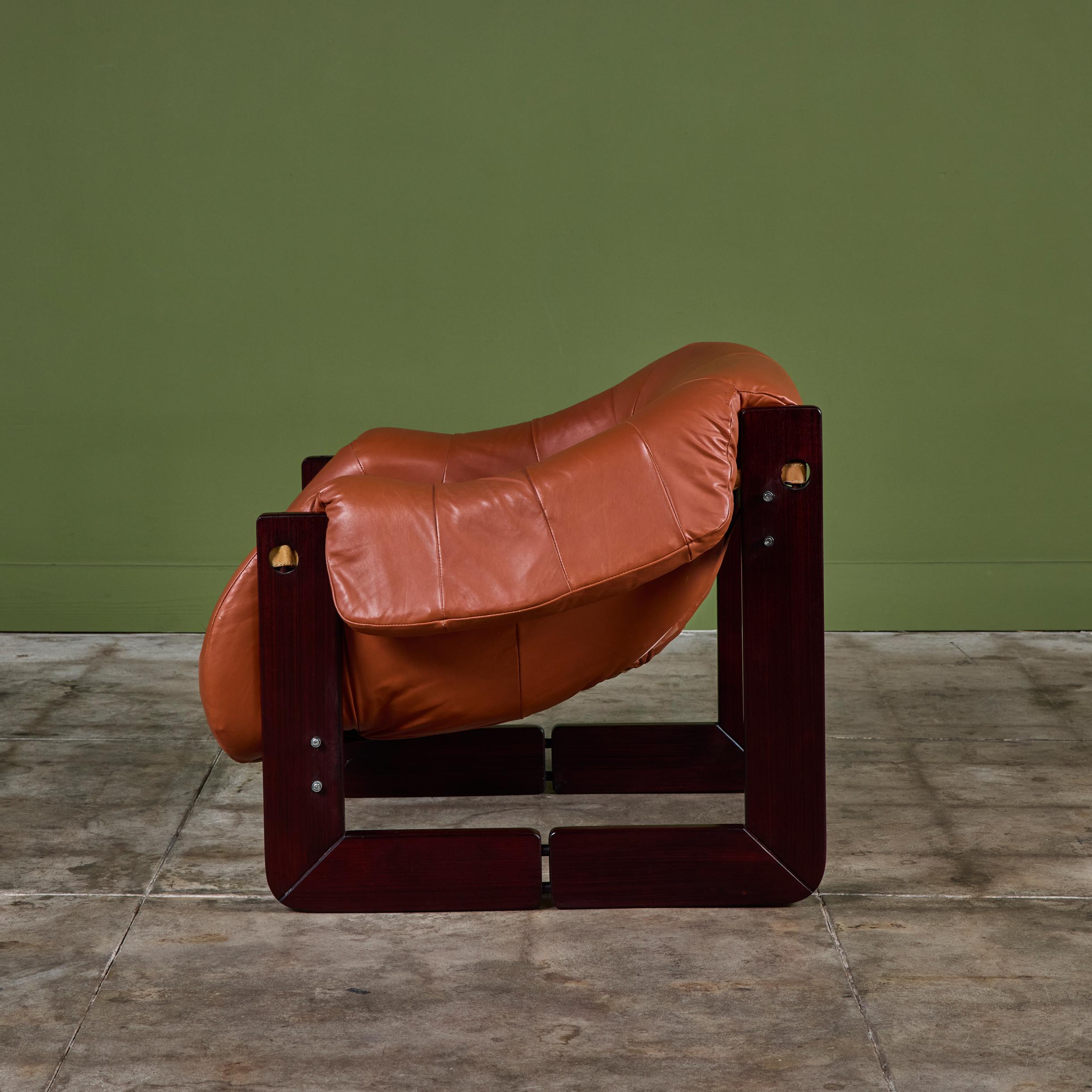 Brazilian Percival Lafer MP-97 Leather Lounge Chair For Sale