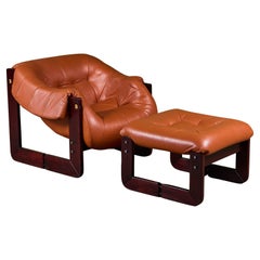 Percival Lafer MP-97 Leather Lounge Chair and Ottoman