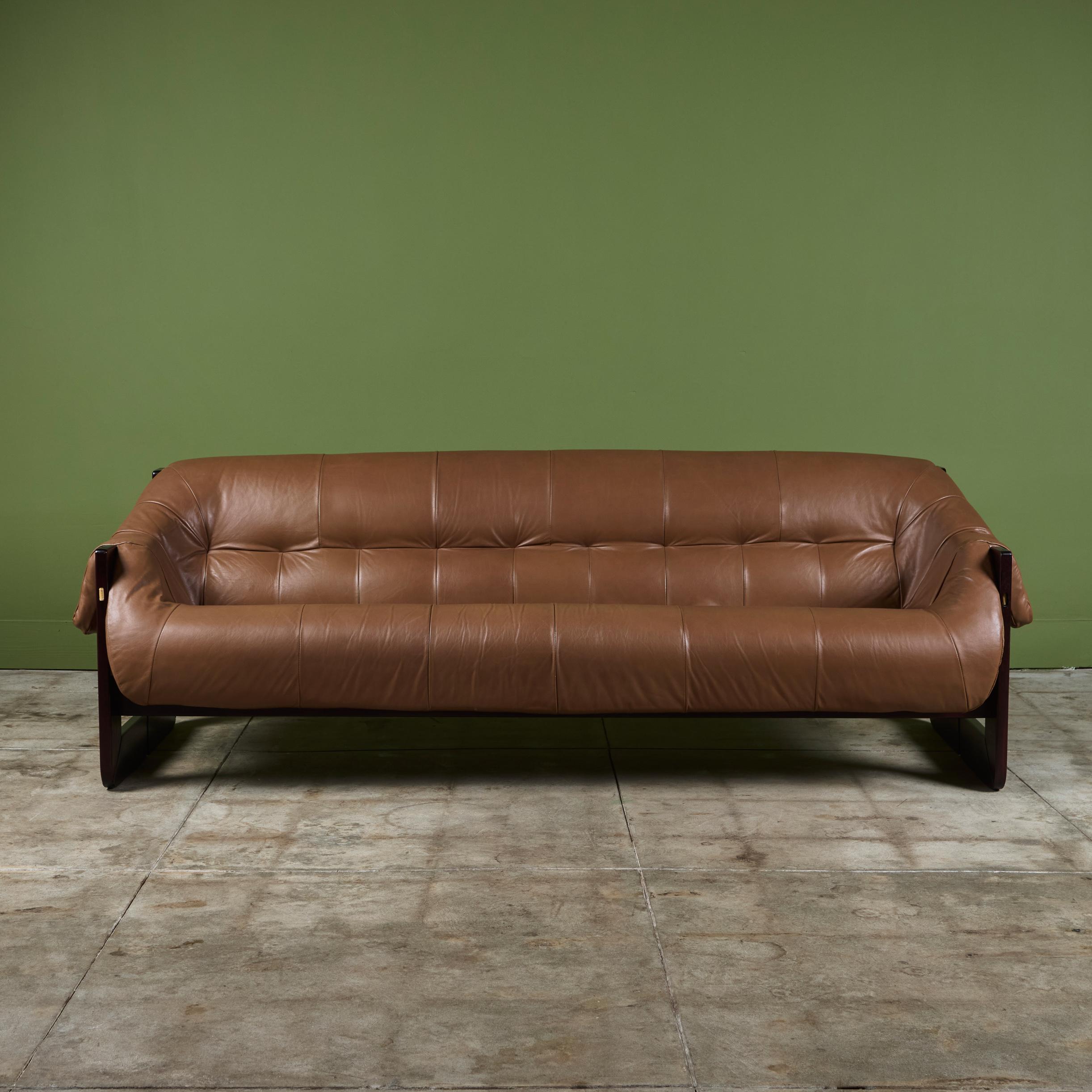 Mid-Century Modern Percival Lafer MP-97 Leather Sofa