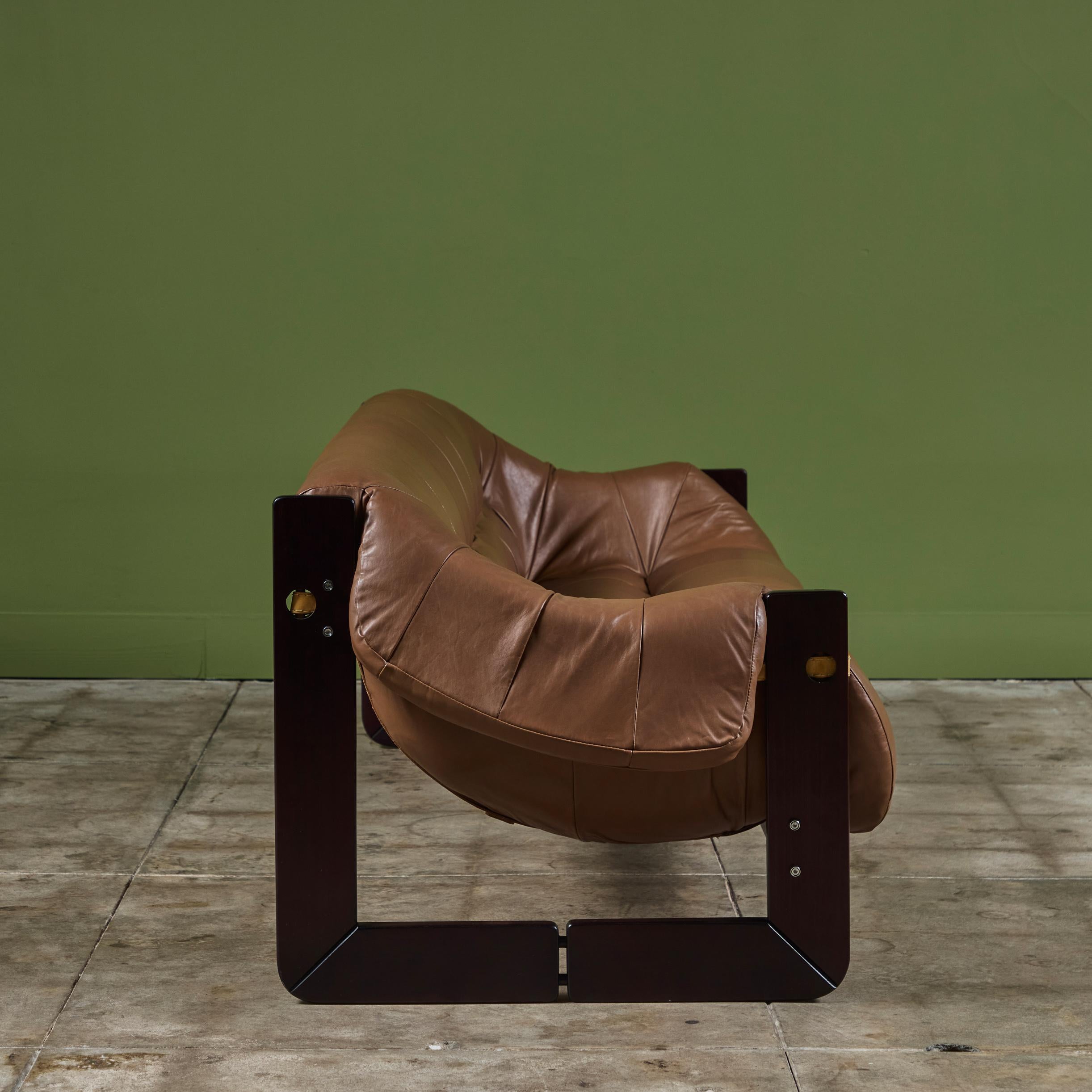 Mid-20th Century Percival Lafer MP-97 Leather Sofa