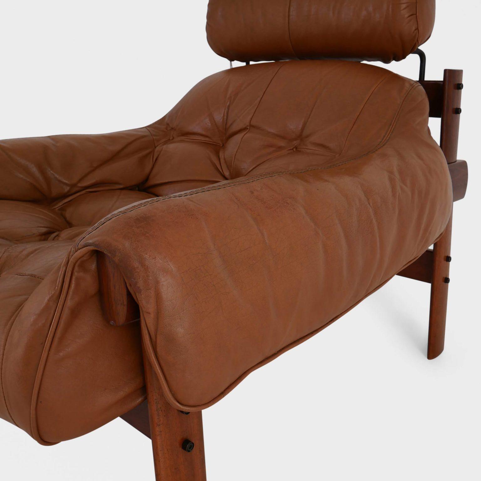 Chaise longue MP-41 de Percival Lafer en cuir cognac d'origine, Brésil, années 1970 en vente 4