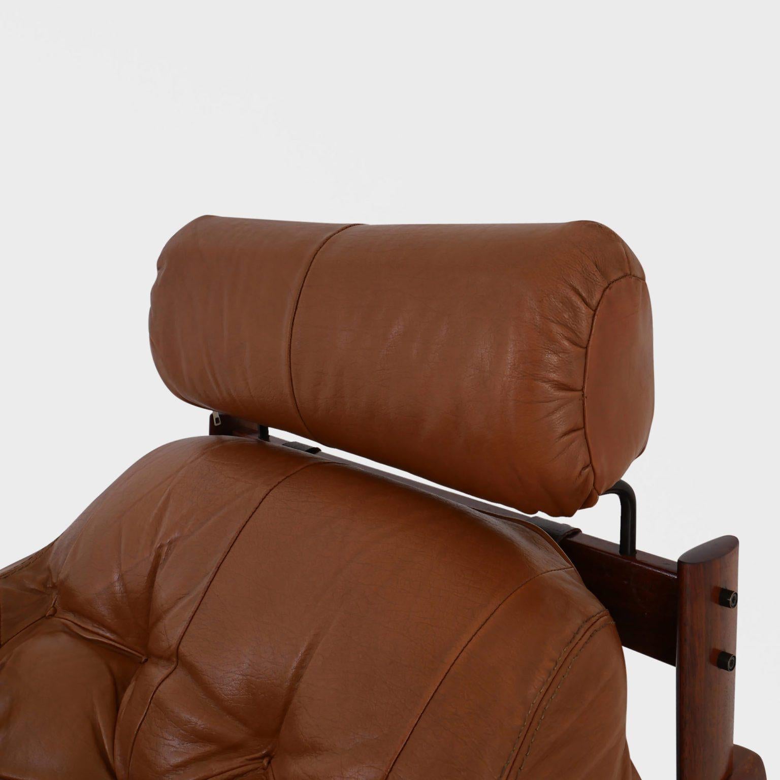 Chaise longue MP-41 de Percival Lafer en cuir cognac d'origine, Brésil, années 1970 en vente 5