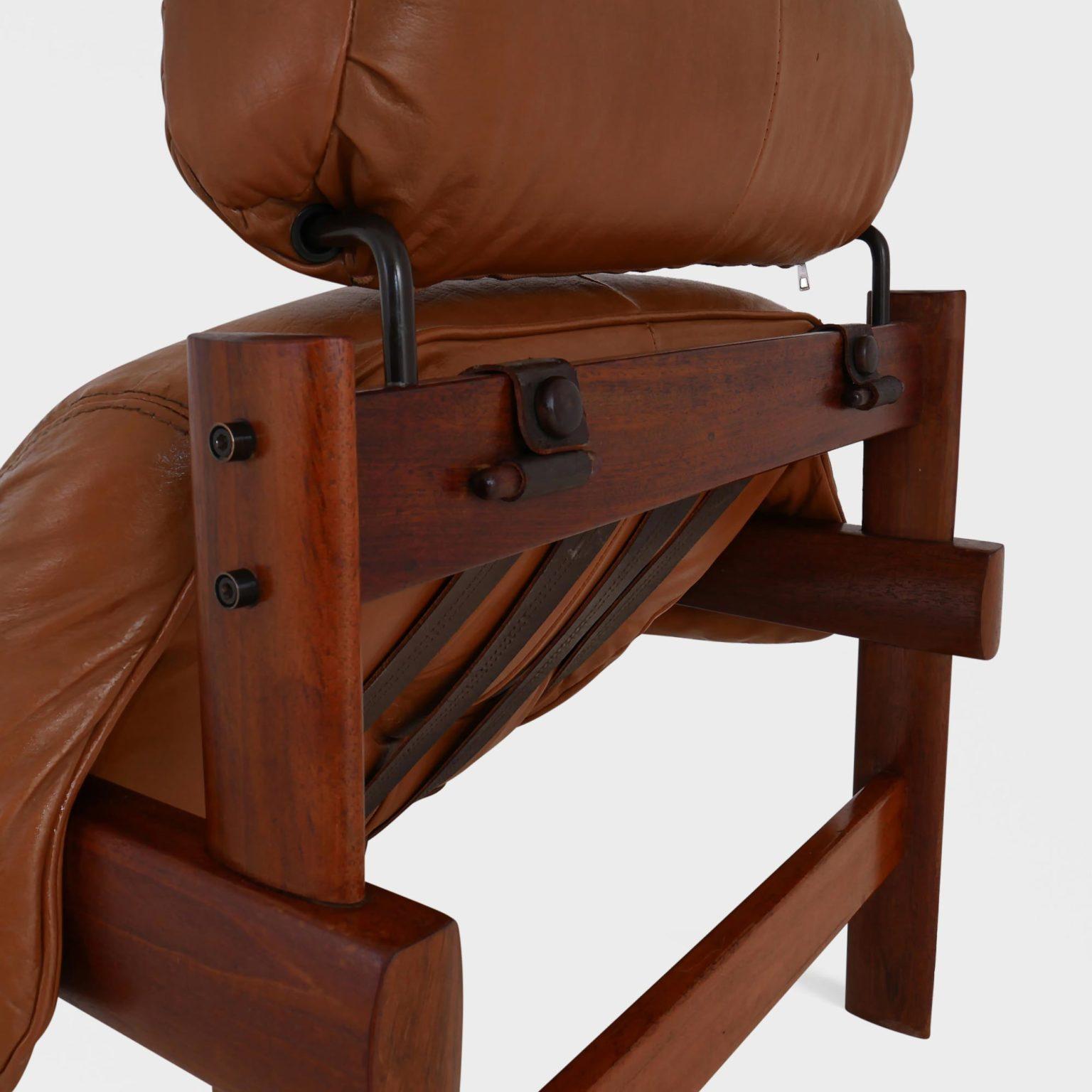 Chaise longue MP-41 de Percival Lafer en cuir cognac d'origine, Brésil, années 1970 en vente 6
