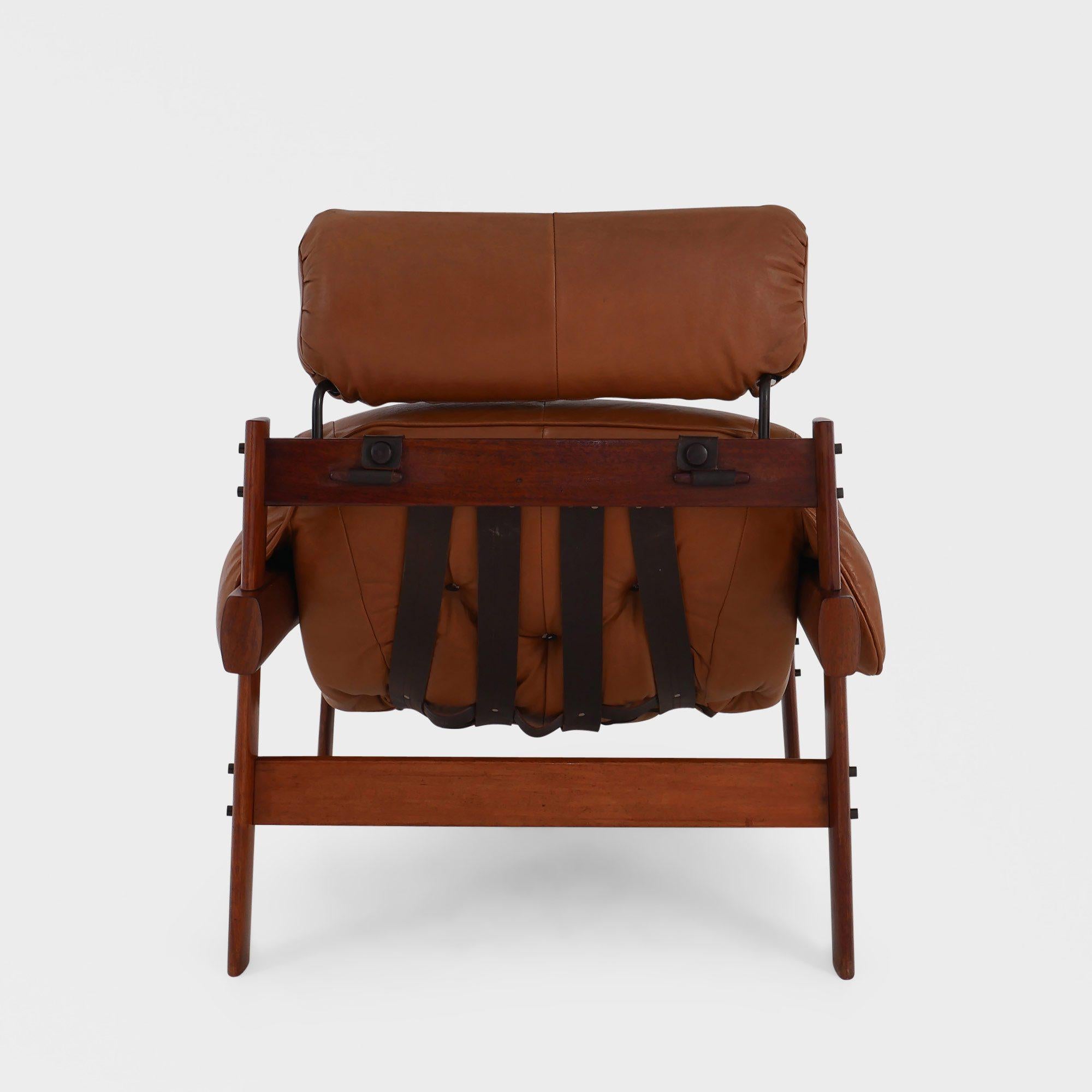Chaise longue MP-41 de Percival Lafer en cuir cognac d'origine, Brésil, années 1970 Bon état - En vente à Oslo, 03
