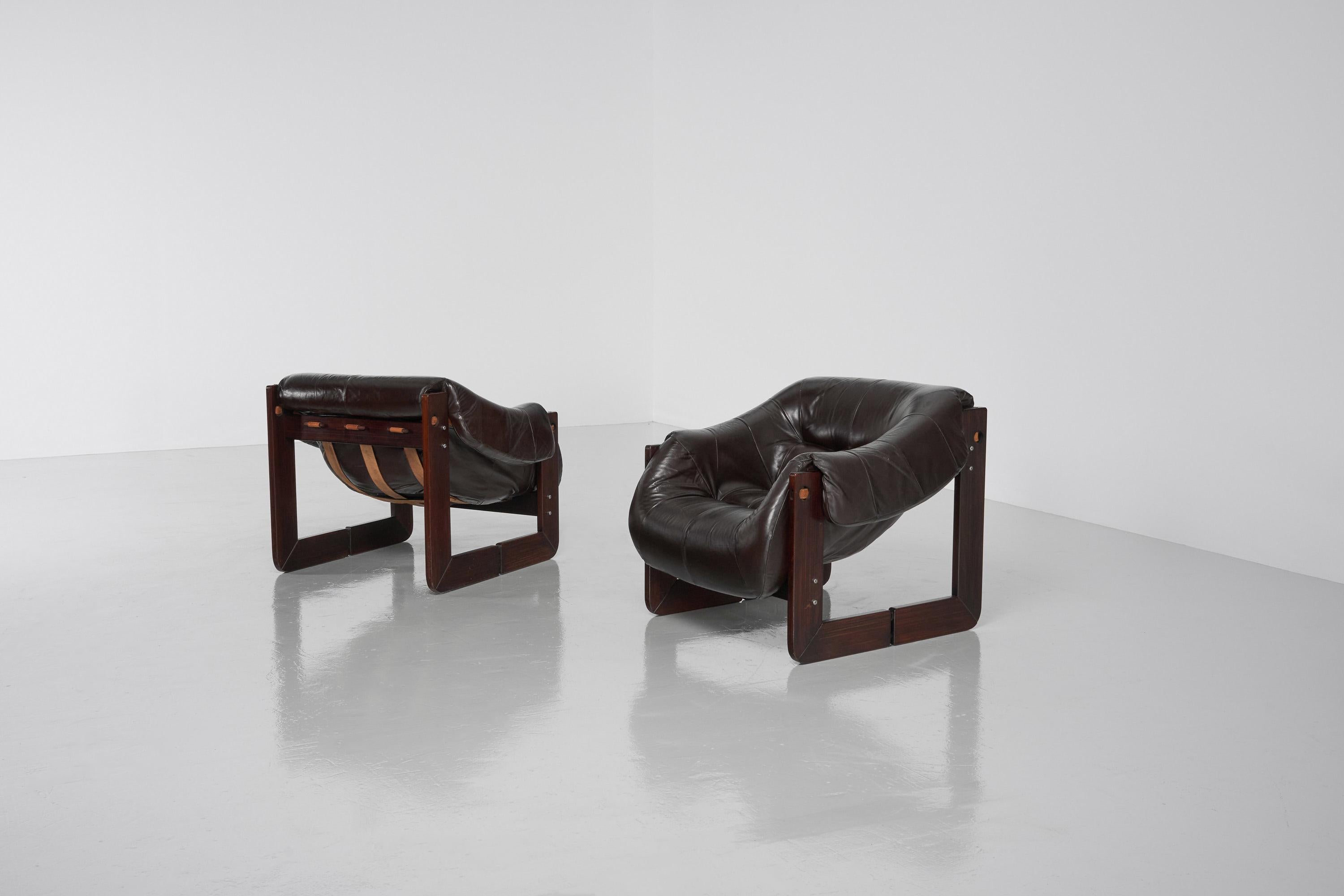 Mid-Century Modern Percival Lafer Mp97 Lounge Chairs Brazil 1970