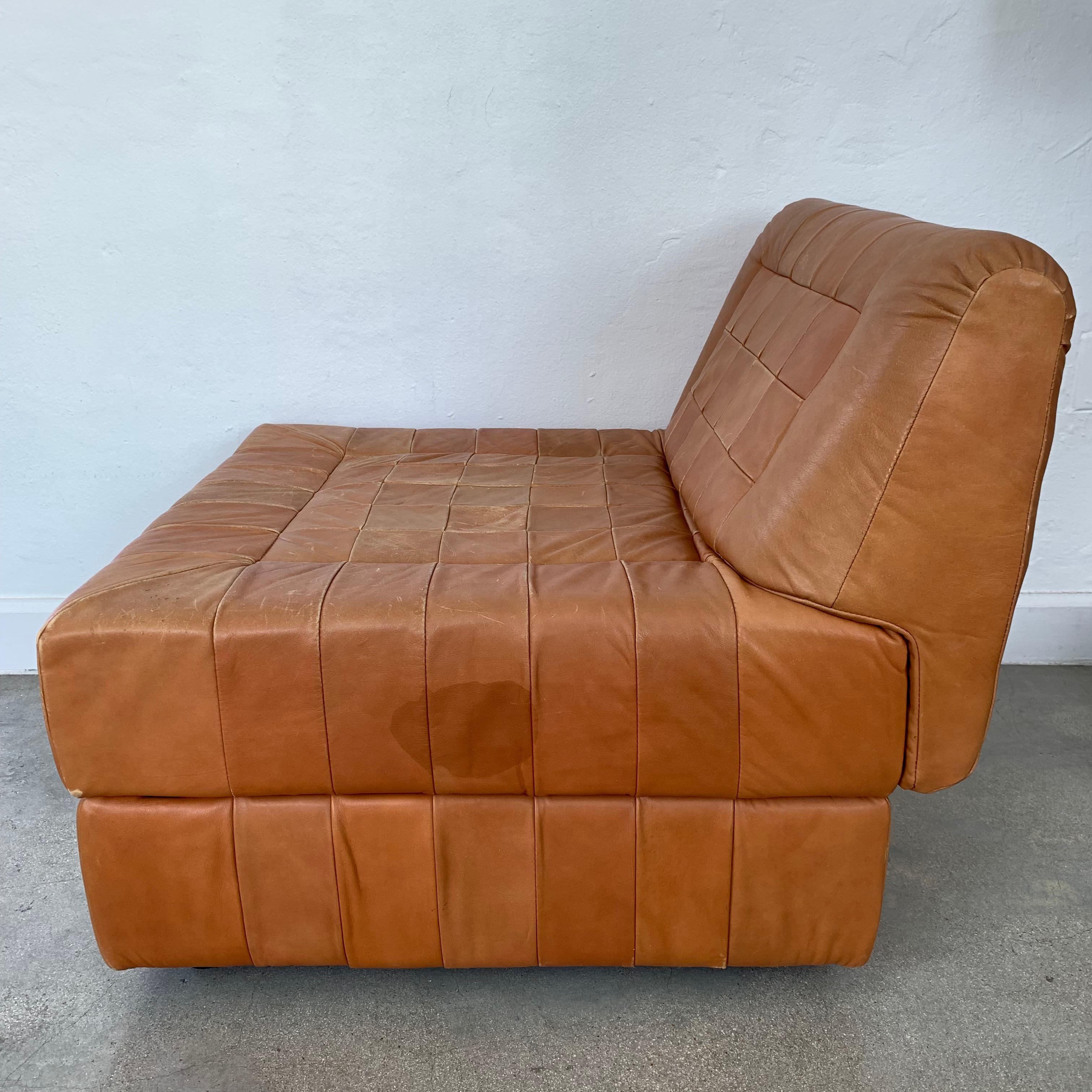 Mid-Century Modern Percival Lafer Patchwork Leather Chair or Ottoman