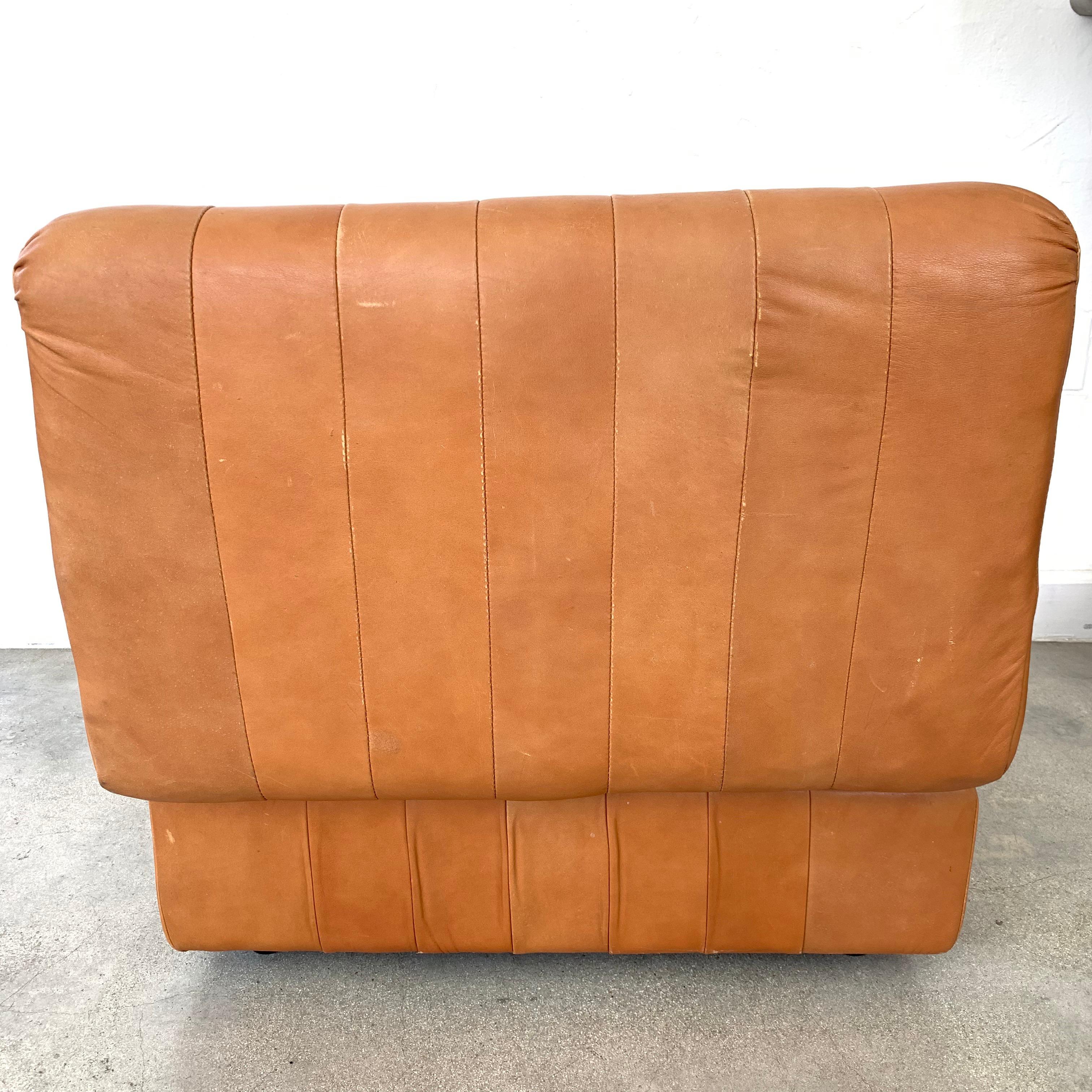 Brazilian Percival Lafer Patchwork Leather Chair or Ottoman