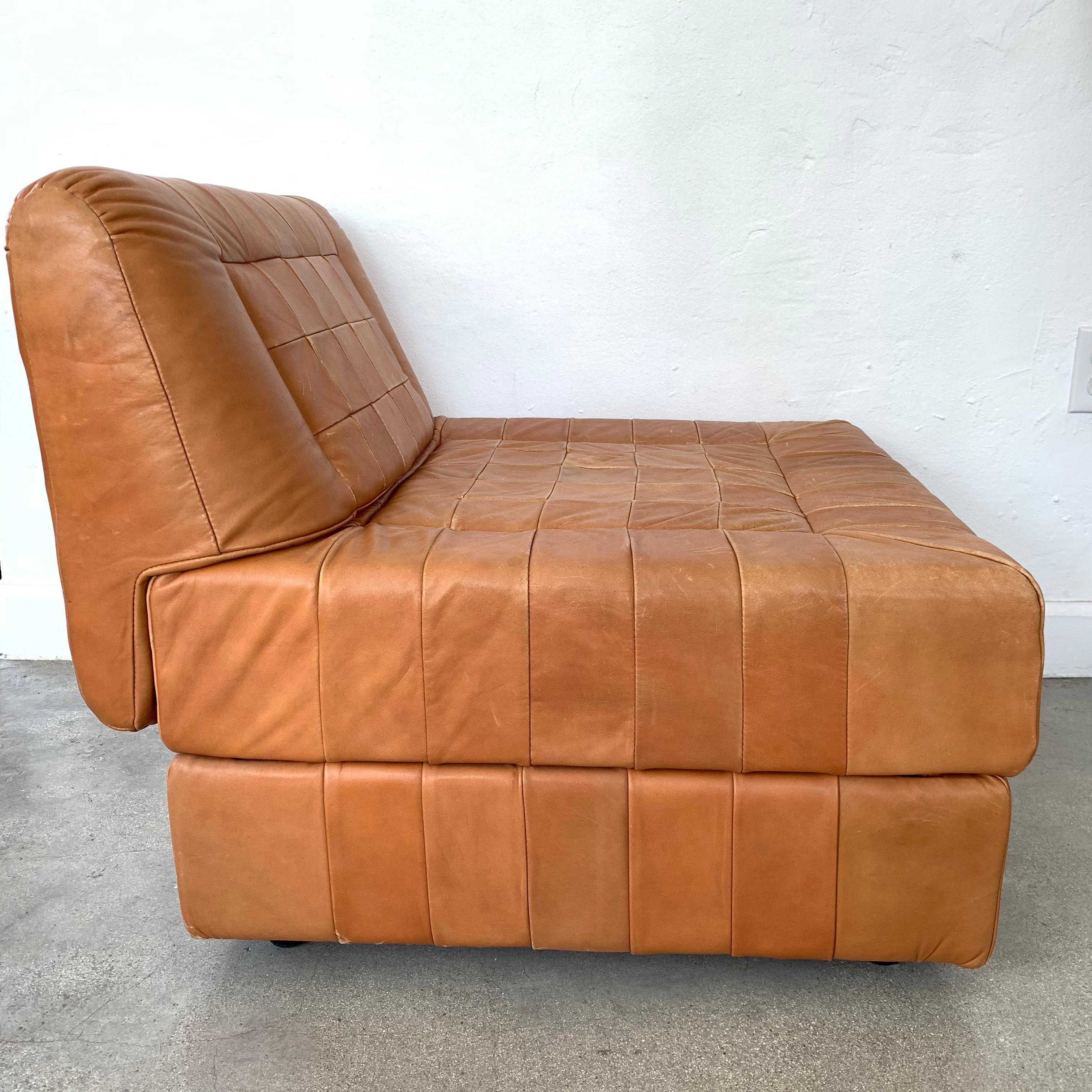 Percival Lafer Patchwork Leather Chair or Ottoman In Good Condition In Miami, FL