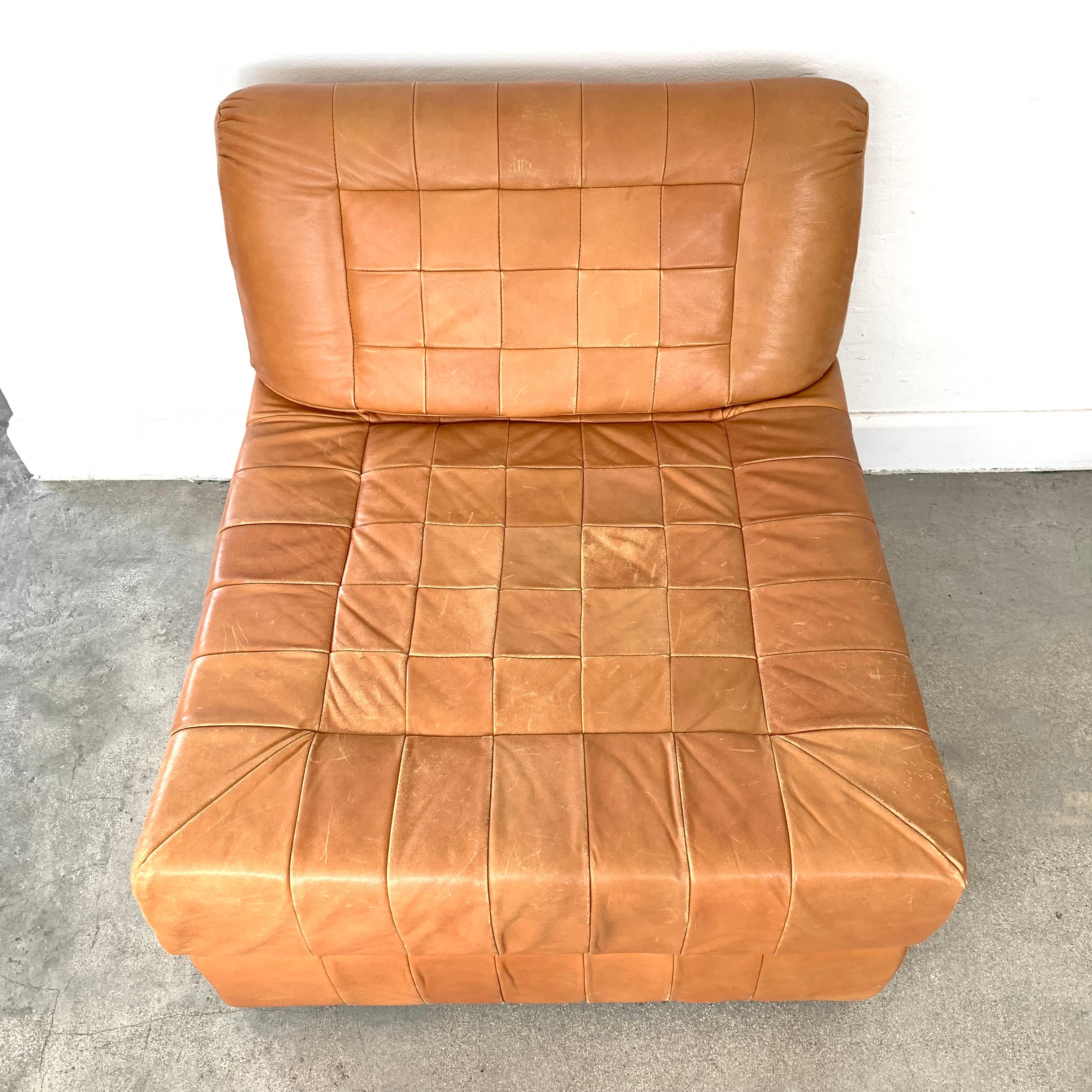 20th Century Percival Lafer Patchwork Leather Chair or Ottoman