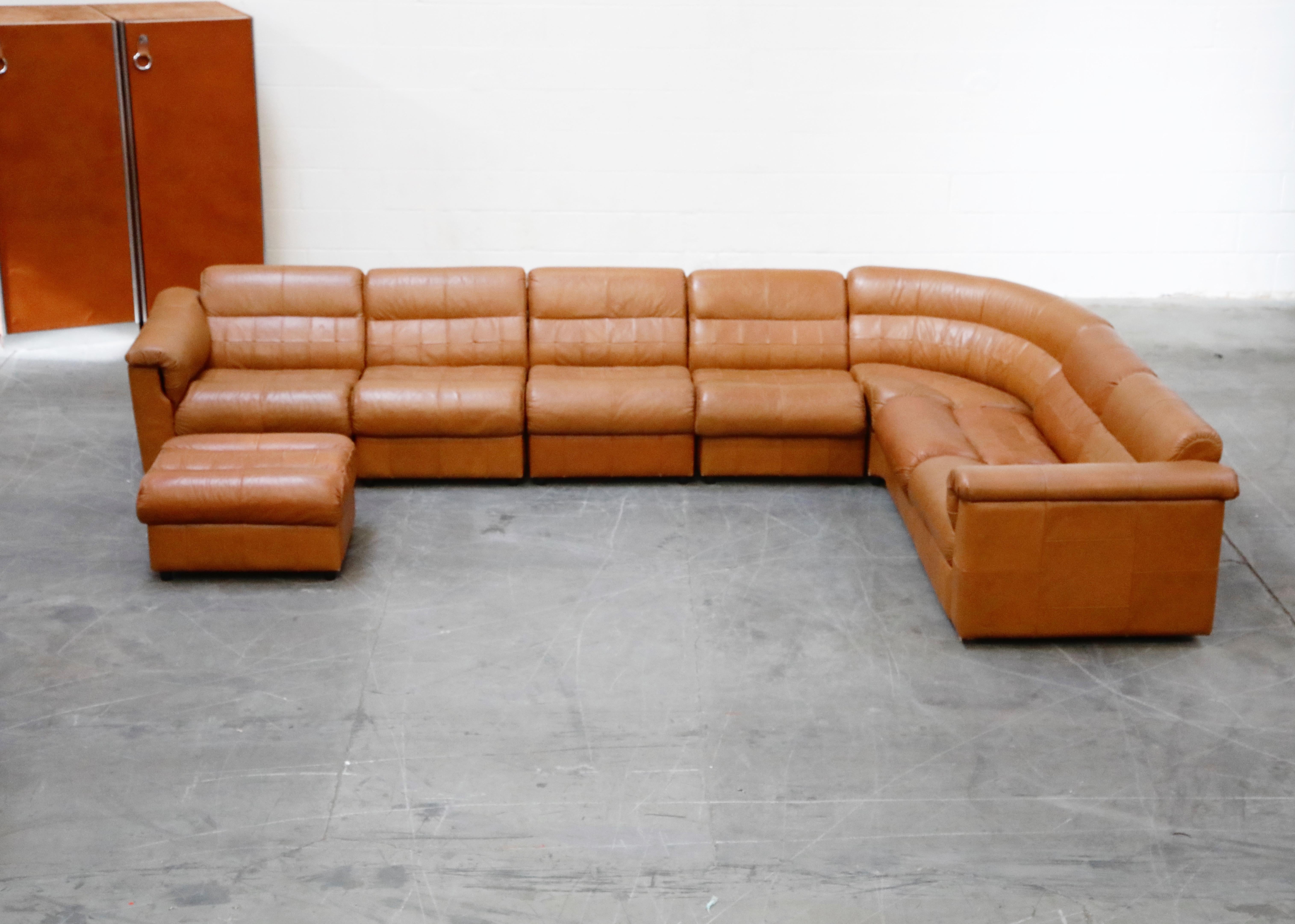 Mid-Century Modern Percival Lafer Patchwork Leather Modular Living Room Set, circa 1960 Signed