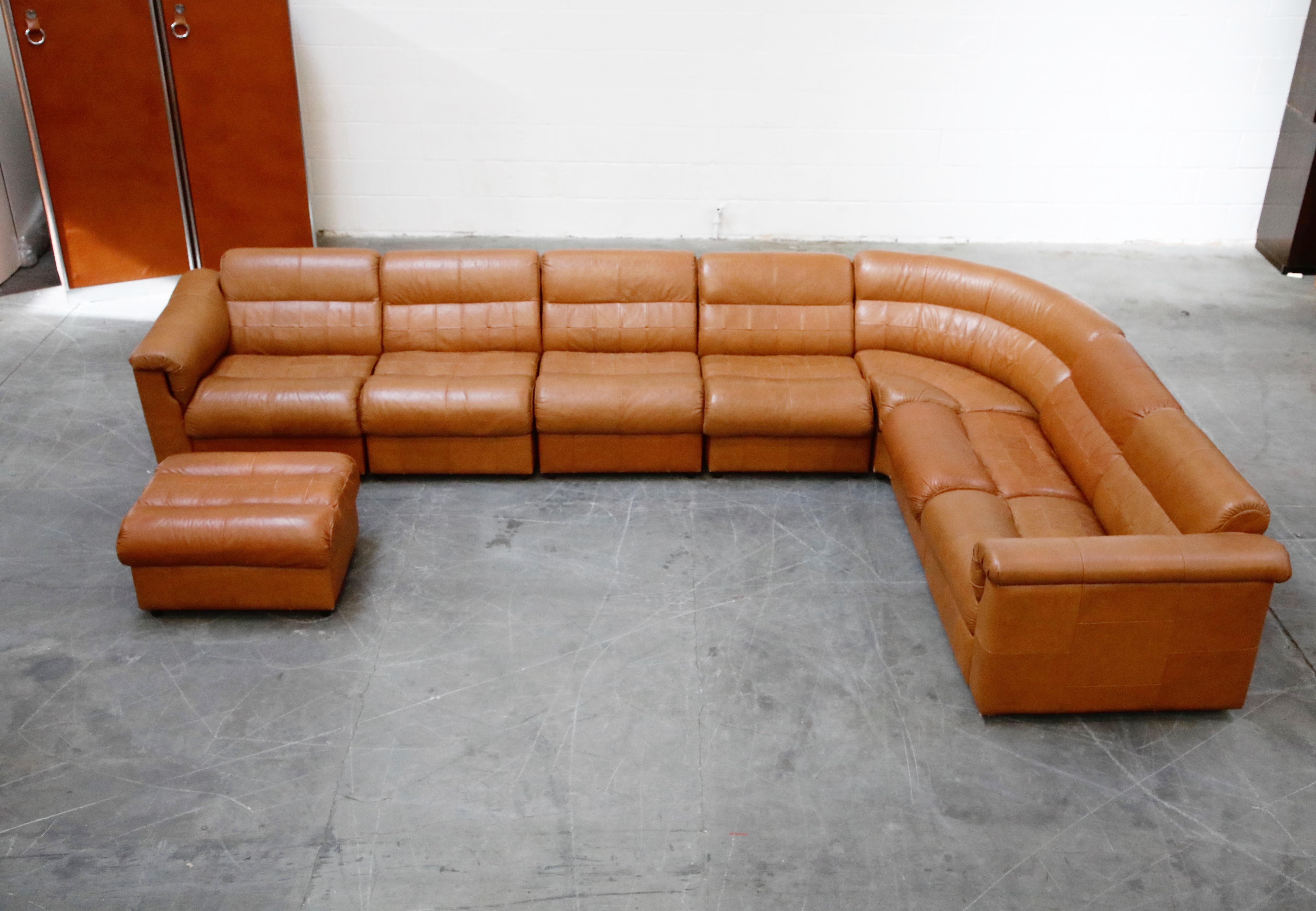 Brazilian Percival Lafer Patchwork Leather Modular Living Room Set, circa 1960 Signed