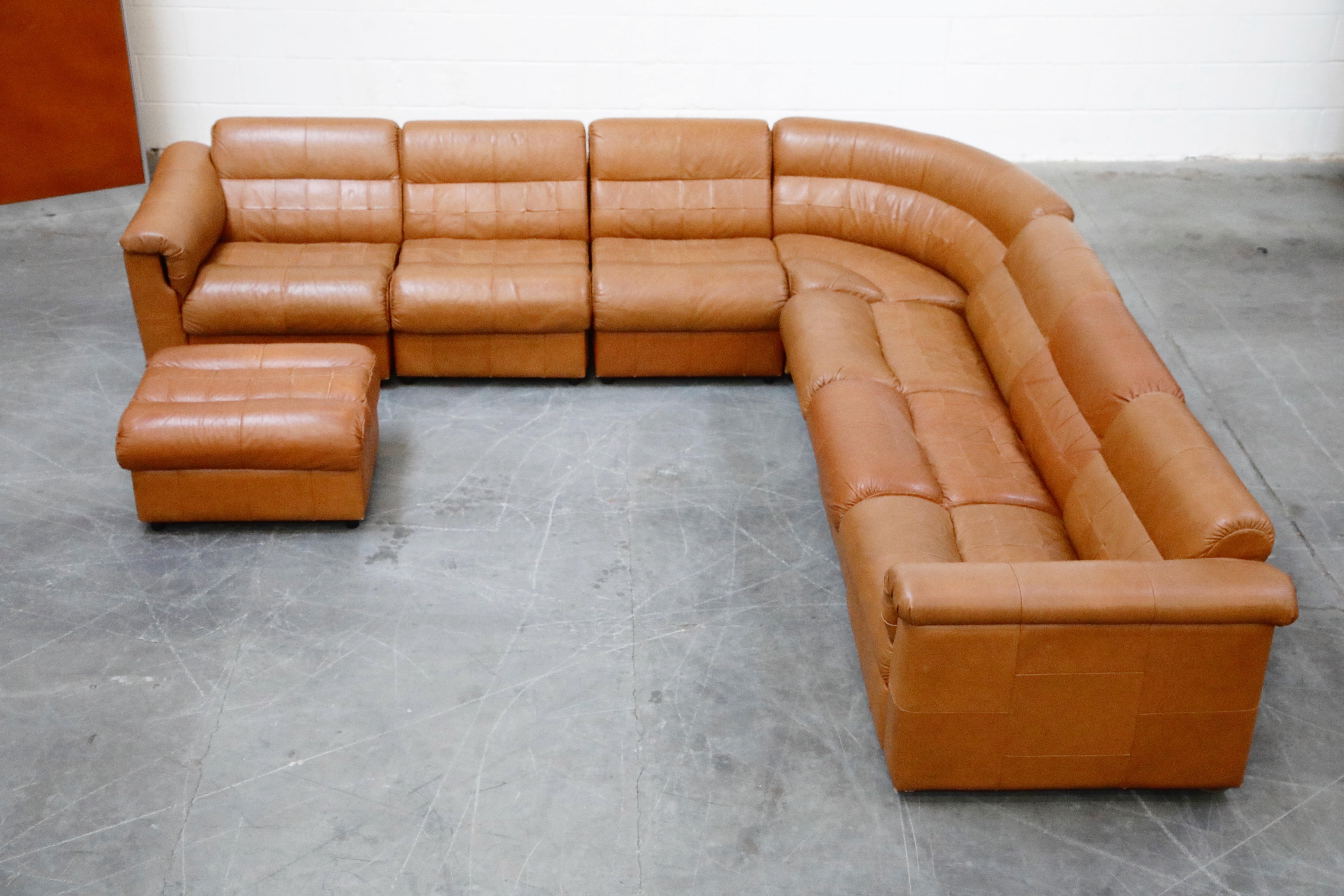 Mid-20th Century Percival Lafer Patchwork Leather Modular Living Room Set, circa 1960 Signed