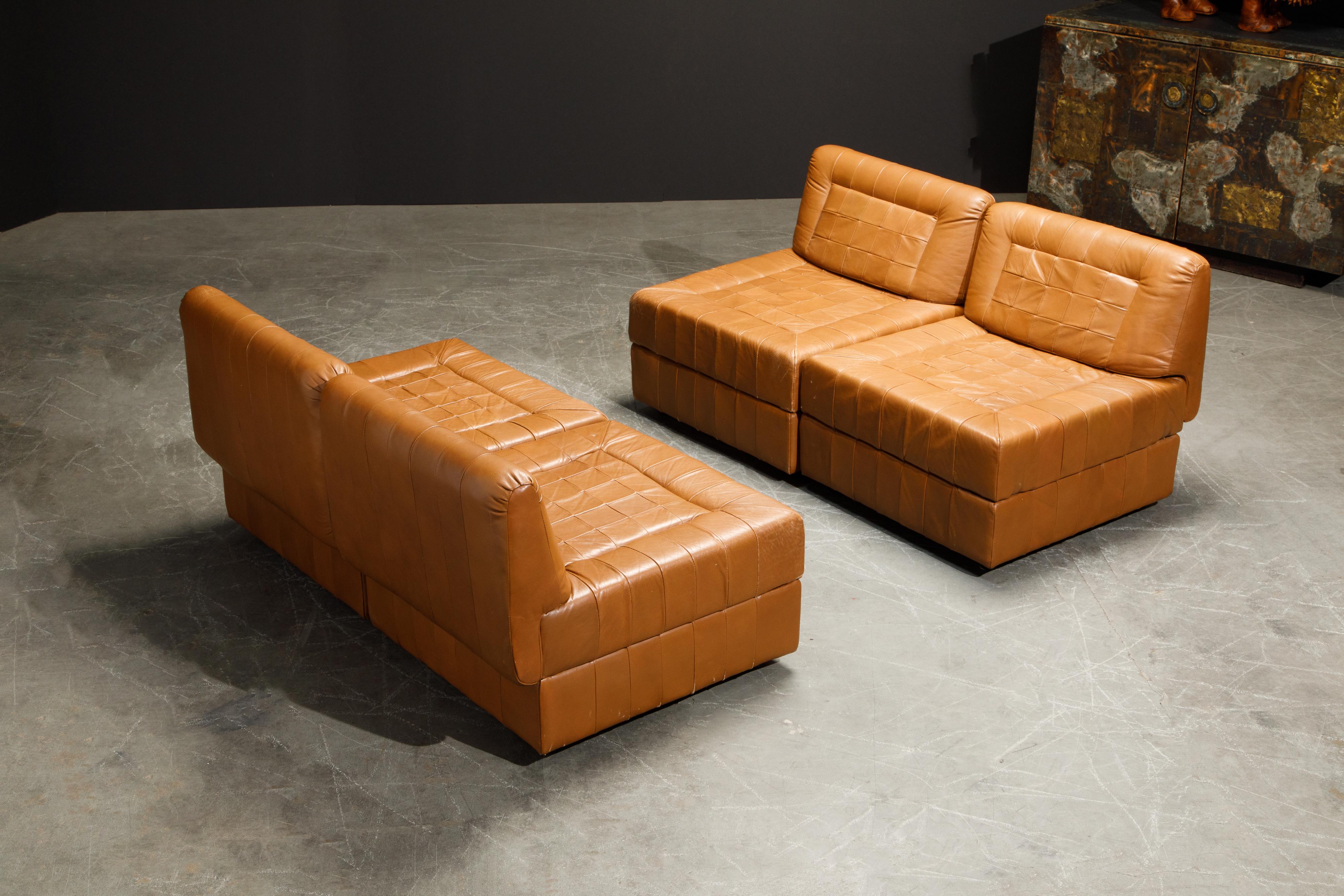 Percival Lafer Patchwork Leather Modular Living Room Set, c. 1960 Brazil, Signed 10