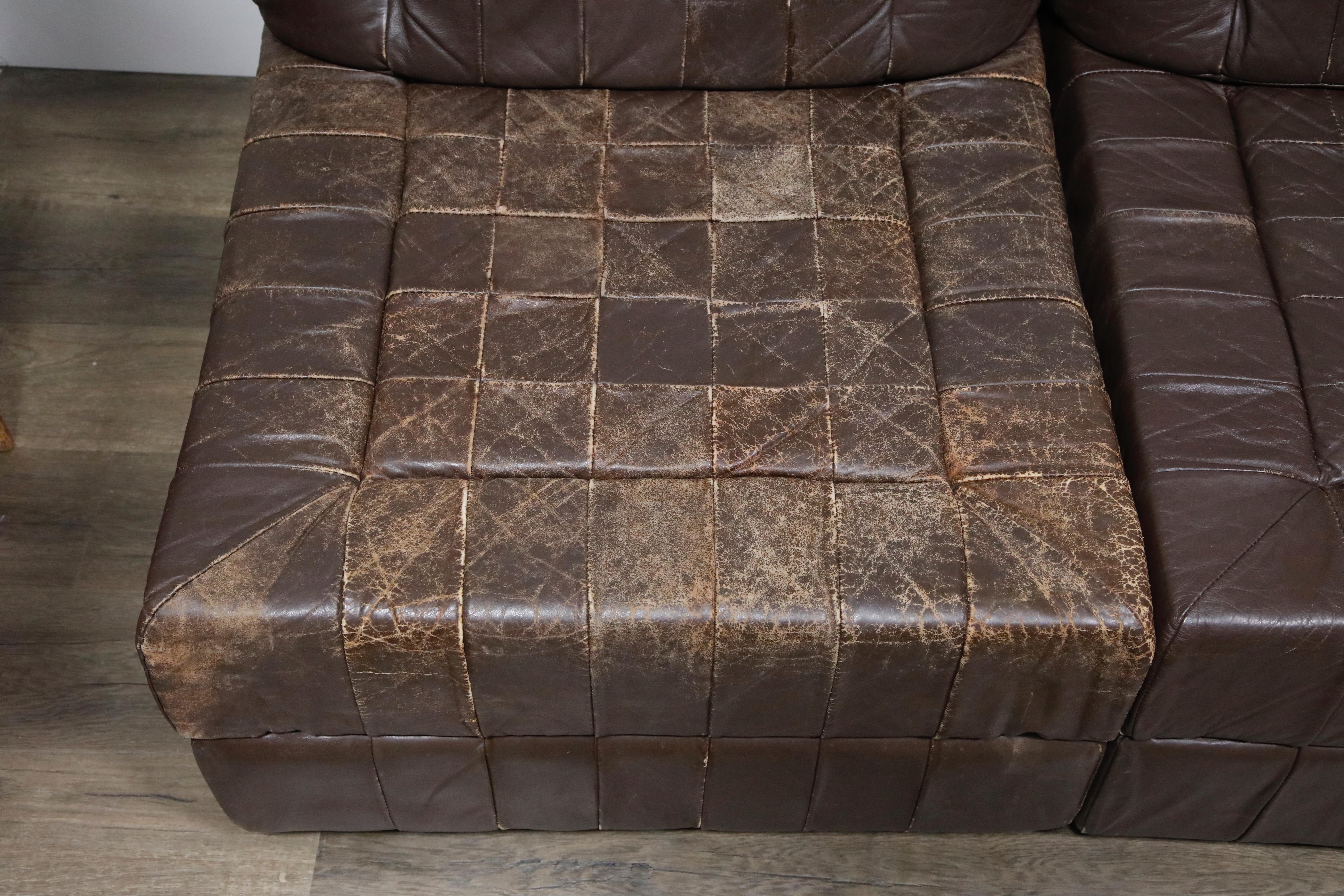 Percival Lafer Patchwork Leather Modular Living Room Set, circa 1960, Signed 11