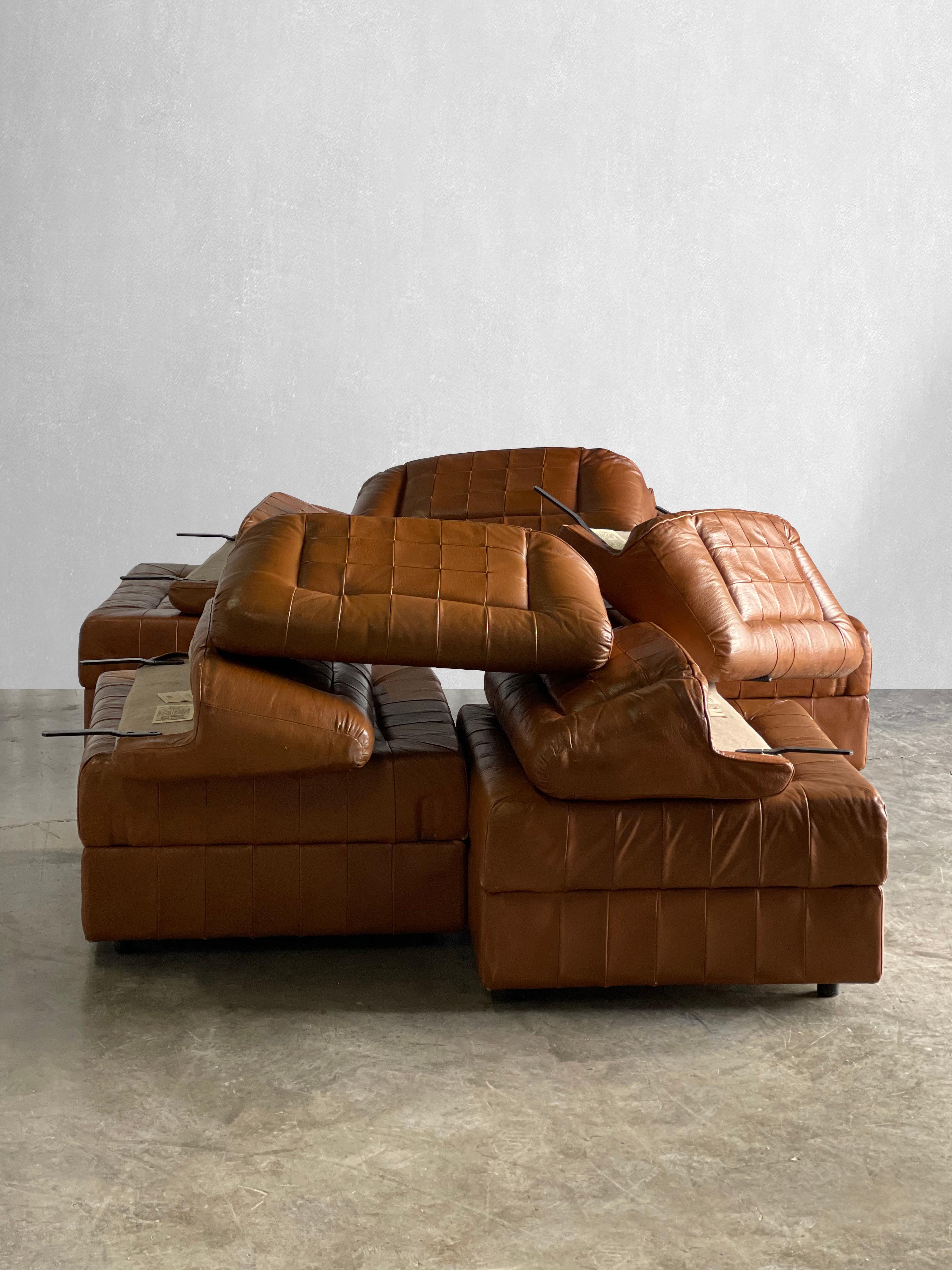 Late 20th Century Percival Lafer Patchwork Leather Modular Seating For Sale
