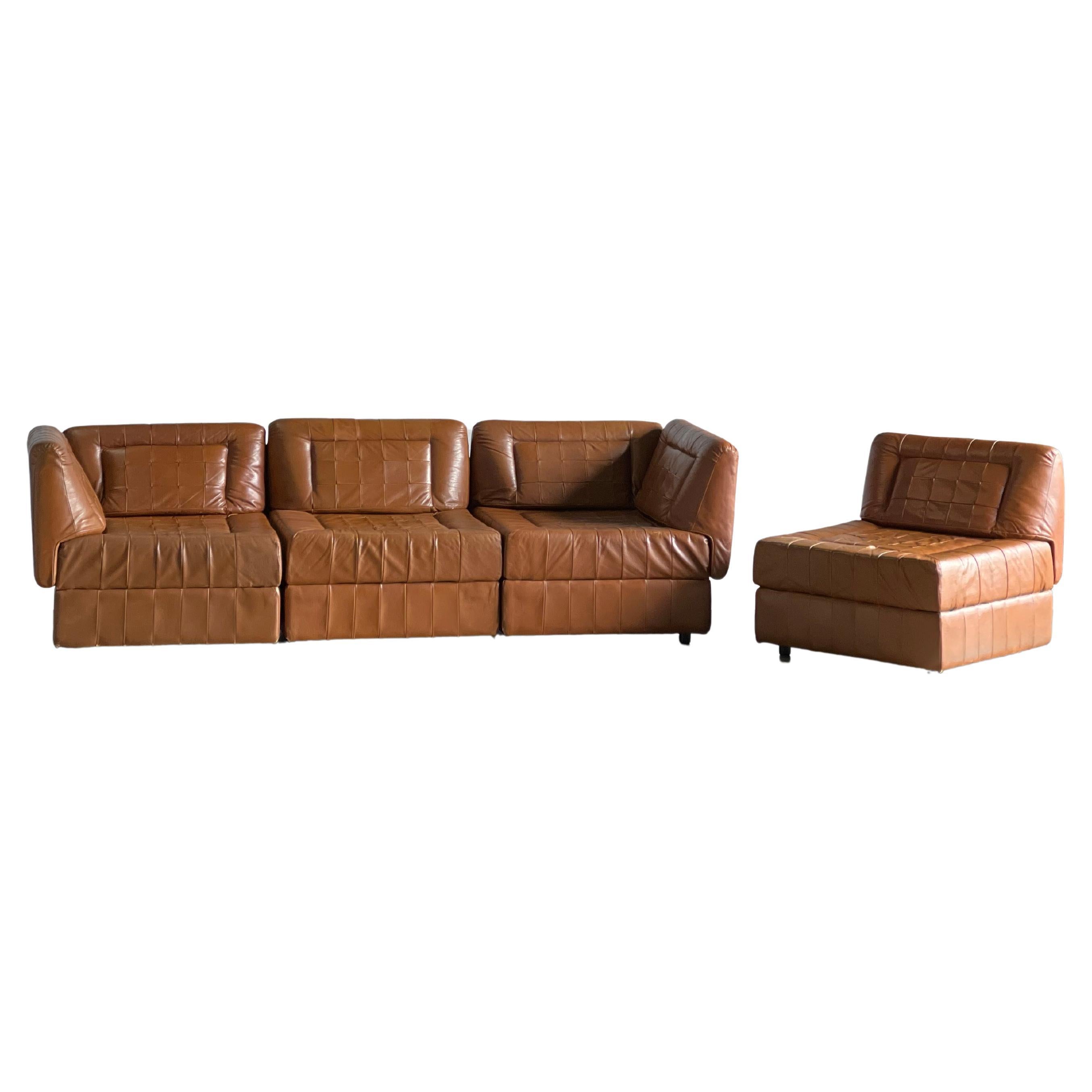 Percival Lafer Patchwork Leather Modular Seating For Sale