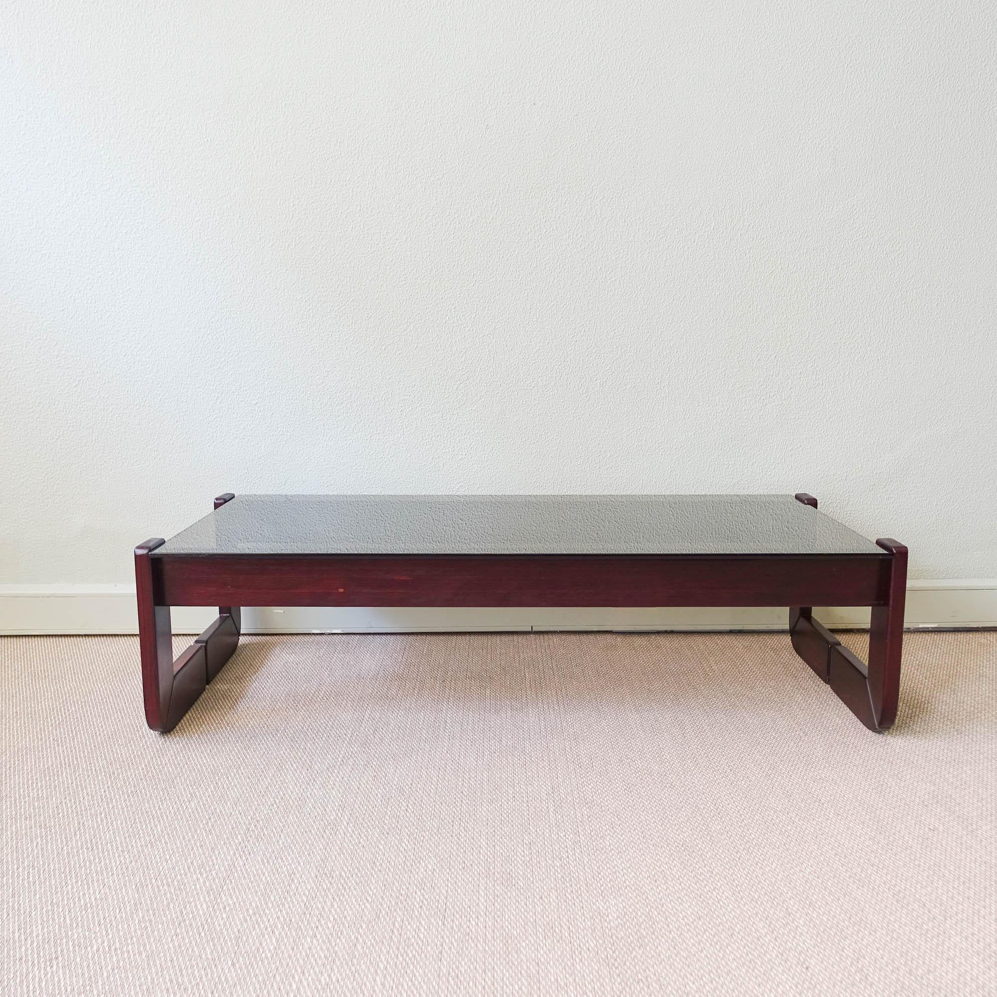 Percival Lafer Exotic Wood and Glass Coffee Table MP 97, 1970's For Sale 2