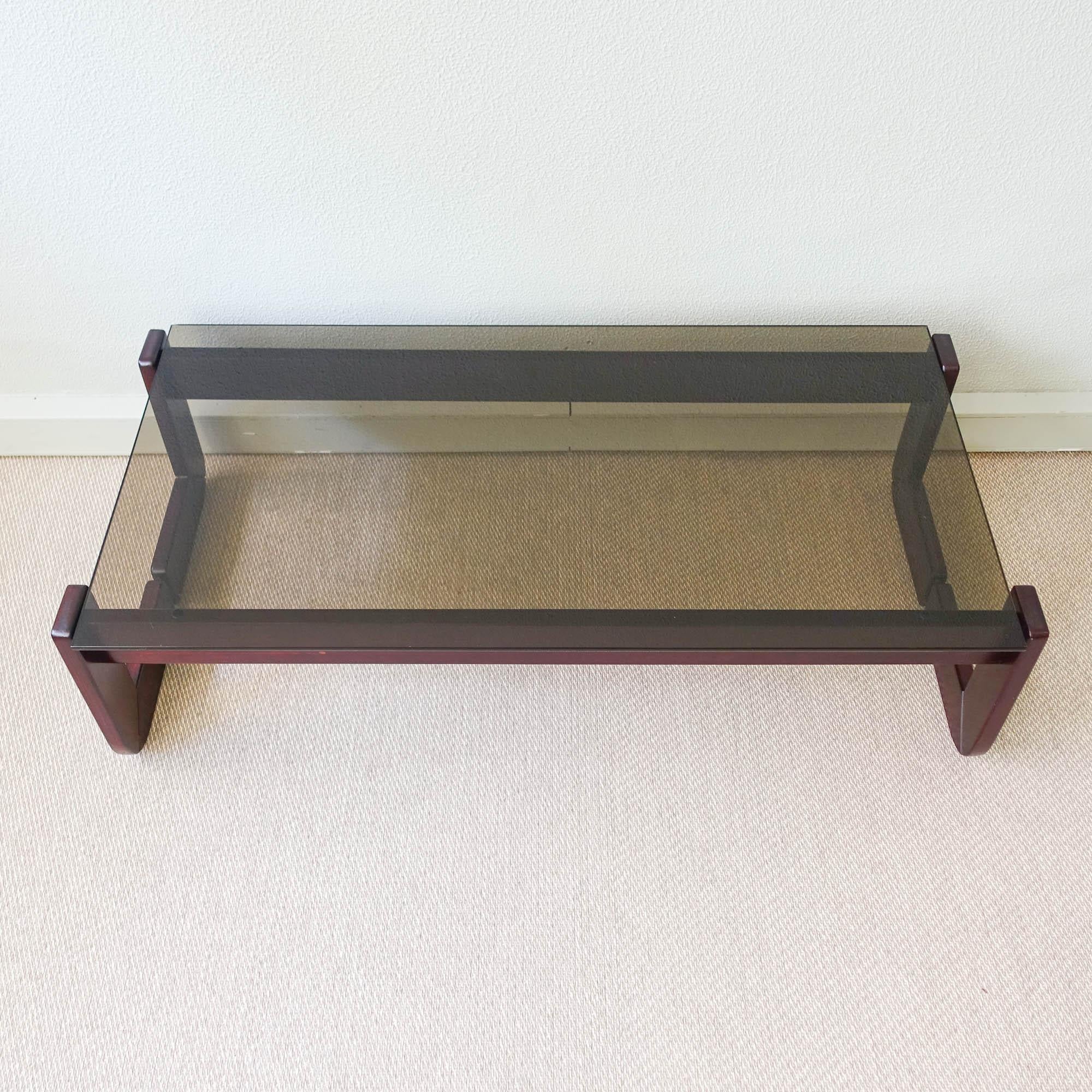 Percival Lafer Exotic Wood and Glass Coffee Table MP 97, 1970's For Sale 3