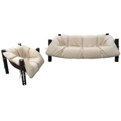 Percival Lafer Rosewood Chair and Leather Sofa