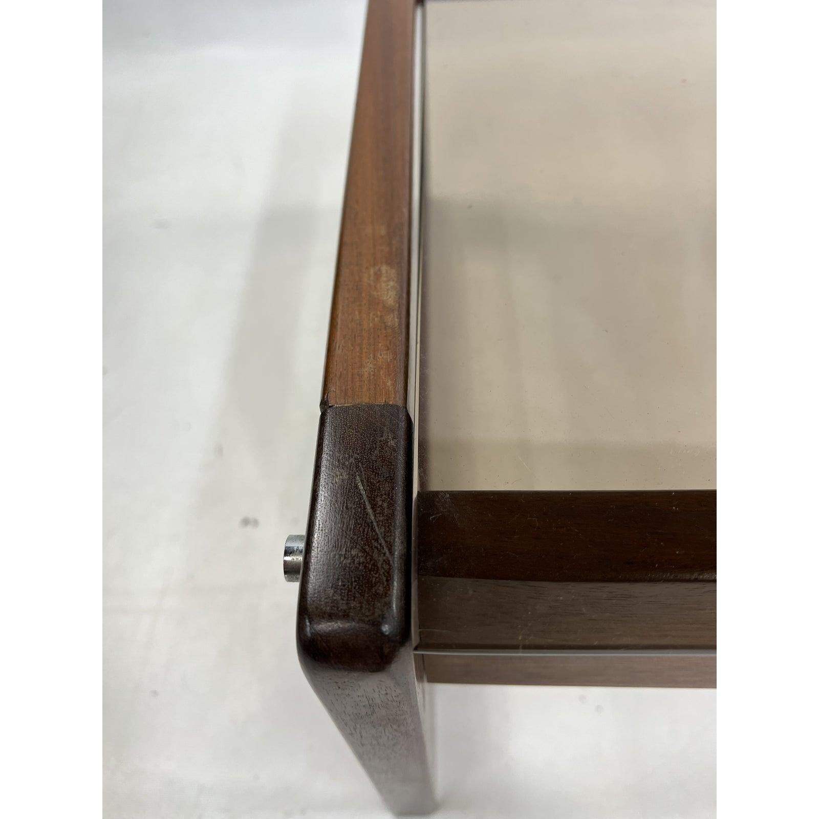 Mid-20th Century Percival Lafer Rosewood Coffee Table with Smoked Glass