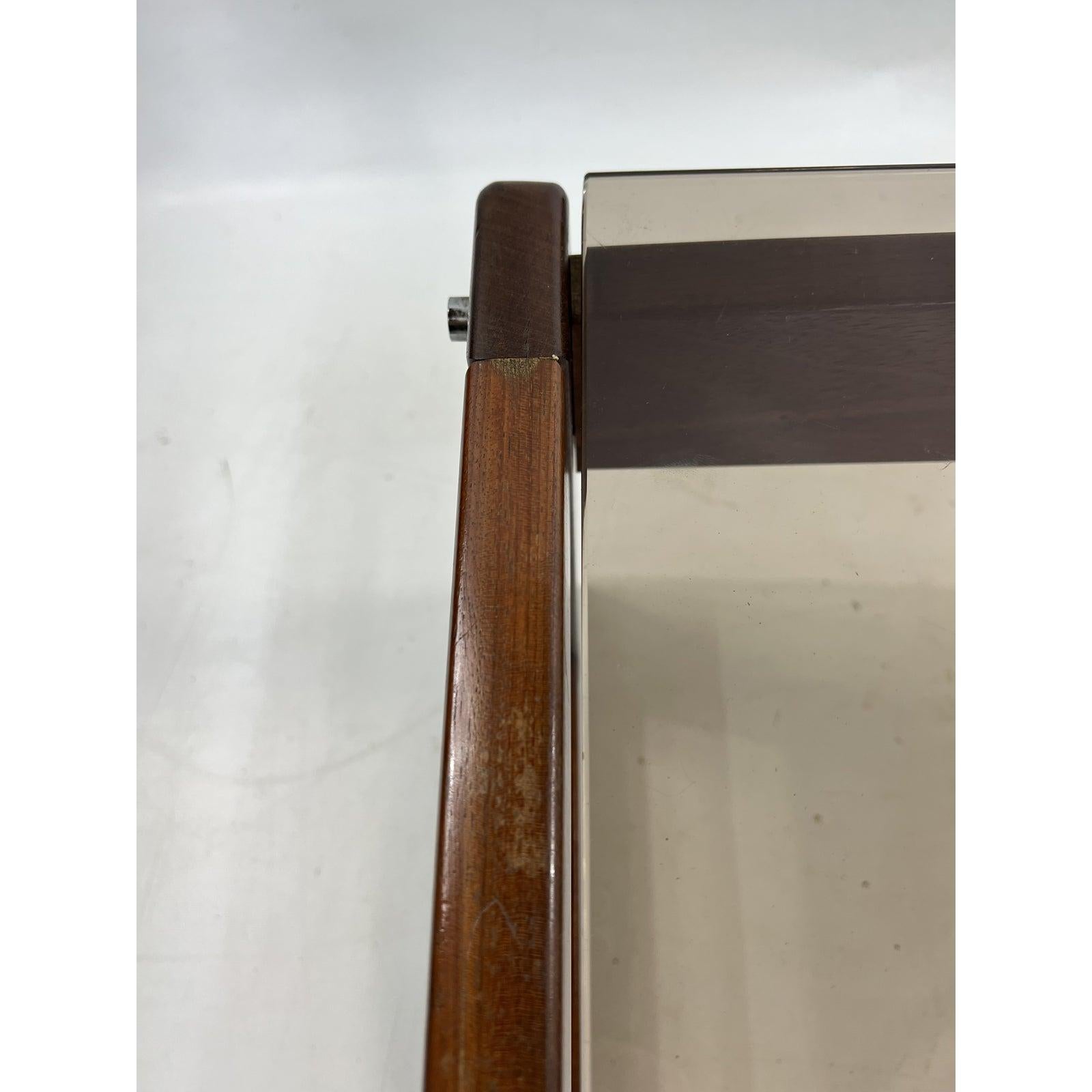 Percival Lafer Rosewood Coffee Table with Smoked Glass 1