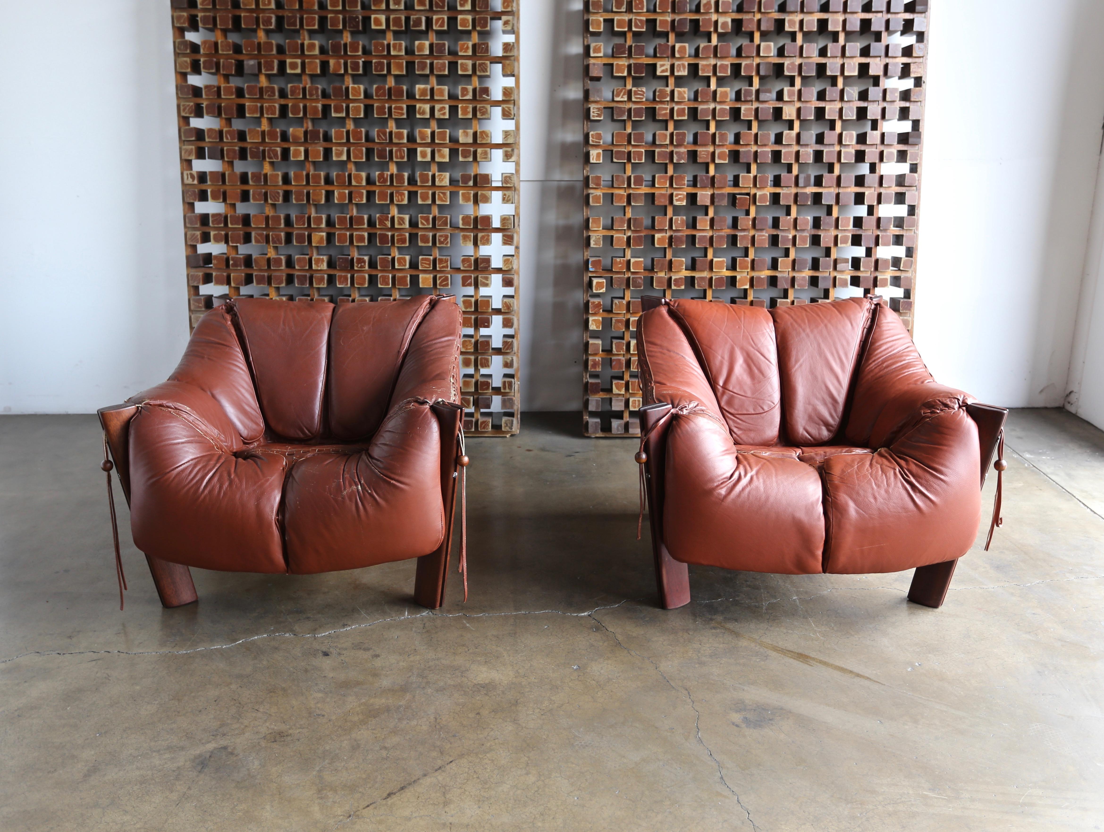 Percival Lafer Rosewood and Leather Lounge Chairs 6