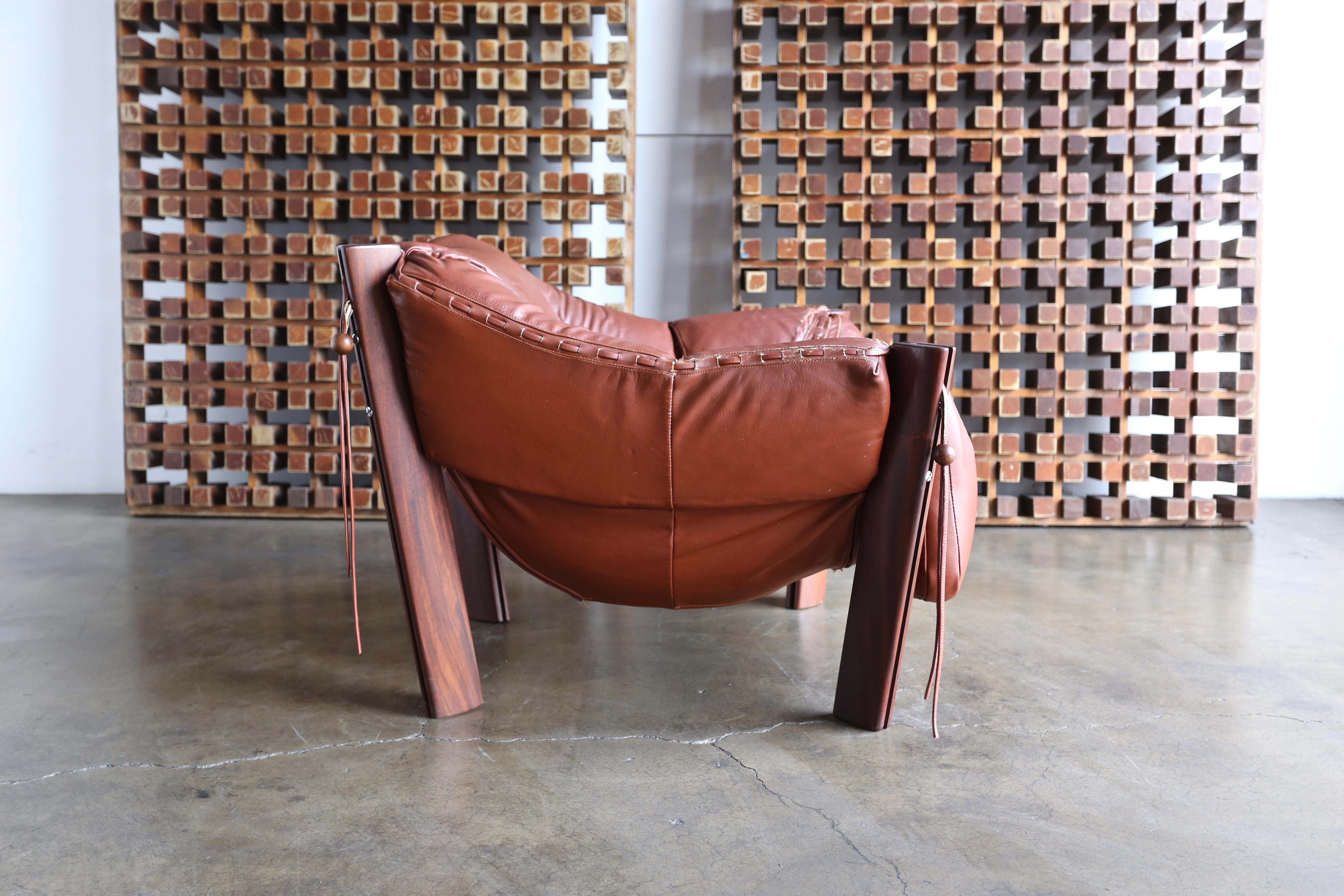 Percival Lafer Rosewood and Leather Lounge Chairs 3