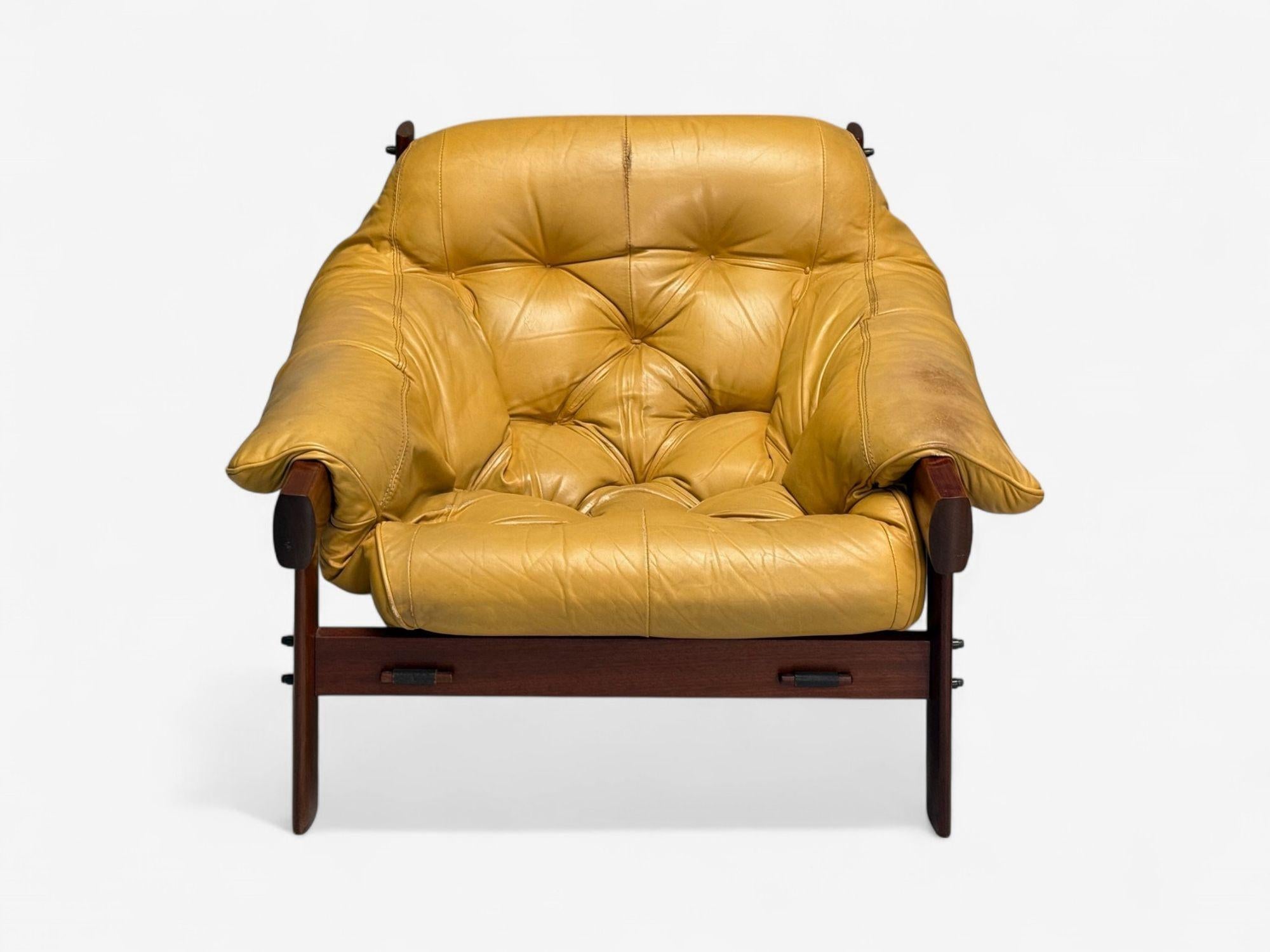 Percival Lafer, Palisander, Leder, MP-41 Lounge Stühle, Brasilien, 1960er Jahre im Angebot 3
