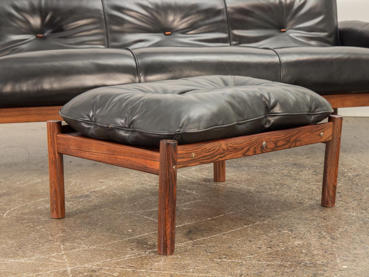Percival Lafer Rosewood Sofa with Ottoman 3