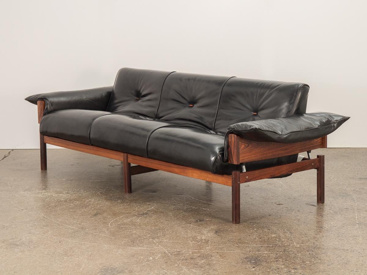 Mid-Century Modern Percival Lafer Rosewood Sofa with Ottoman