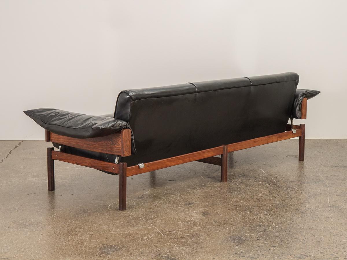 Percival Lafer Rosewood Sofa with Ottoman In Good Condition In Brooklyn, NY