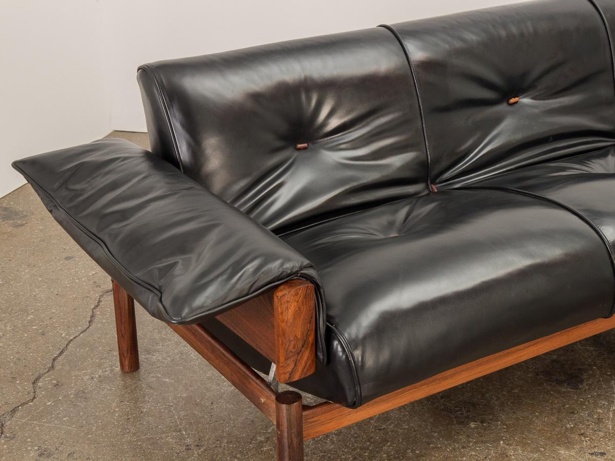 Percival Lafer Rosewood Sofa with Ottoman 1
