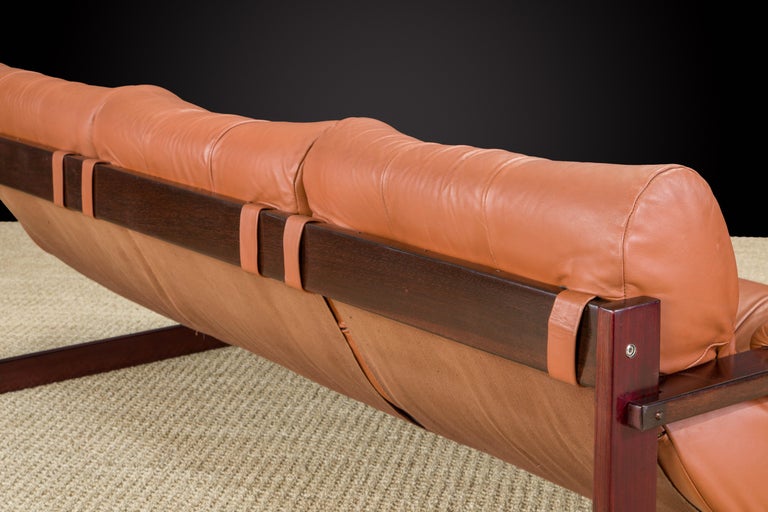 Percival Lafer 'S-1' Rosewood and Leather Living Room Set, Brazil, 1976, Signed For Sale 6