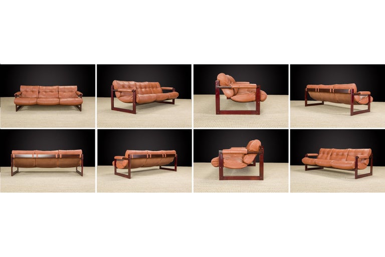Percival Lafer 'S-1' Rosewood and Leather Living Room Set, Brazil, 1976, Signed For Sale 1