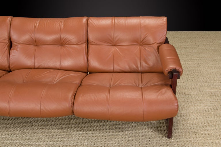 Percival Lafer 'S-1' Rosewood and Leather Living Room Set, Brazil, 1976, Signed For Sale 3