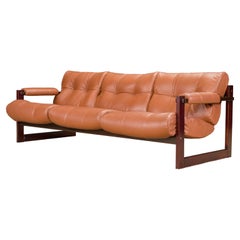 Percival Lafer 'S-1' Wohnzimmer-Set aus Rosenholz und Leder, Brasilien, 1976, signiert