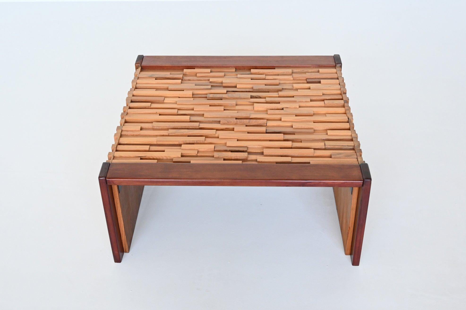 Percival Lafer sculptural coffee table mixed wood Brazil 1960 7