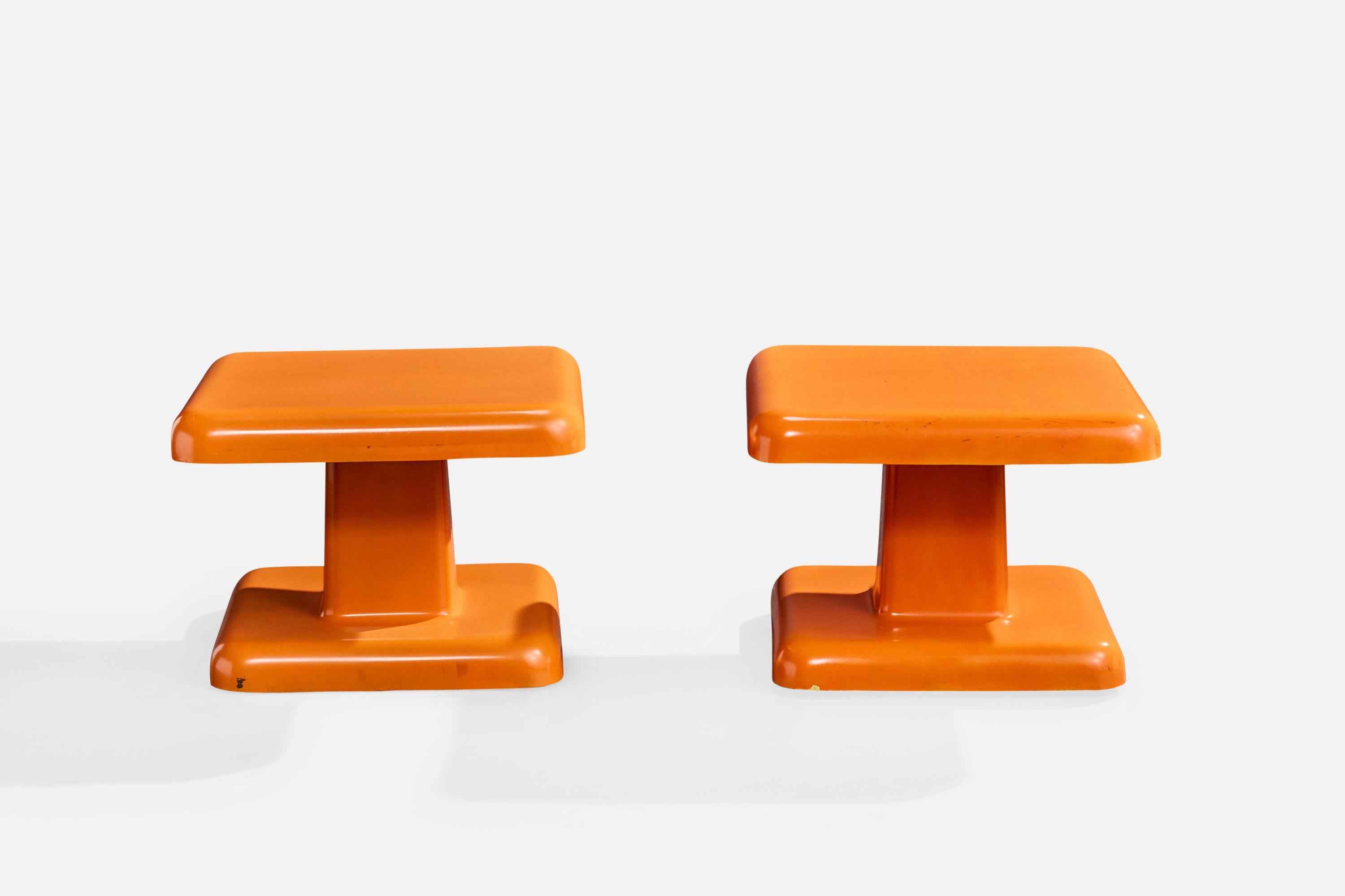 Mid-Century Modern Percival Lafer, Side Tables, Fiberglass, Brazil, 1970s For Sale