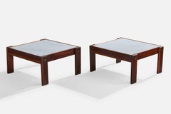 Percival Lafer, Side Tables, Wood, Marble, Brazil, 1985