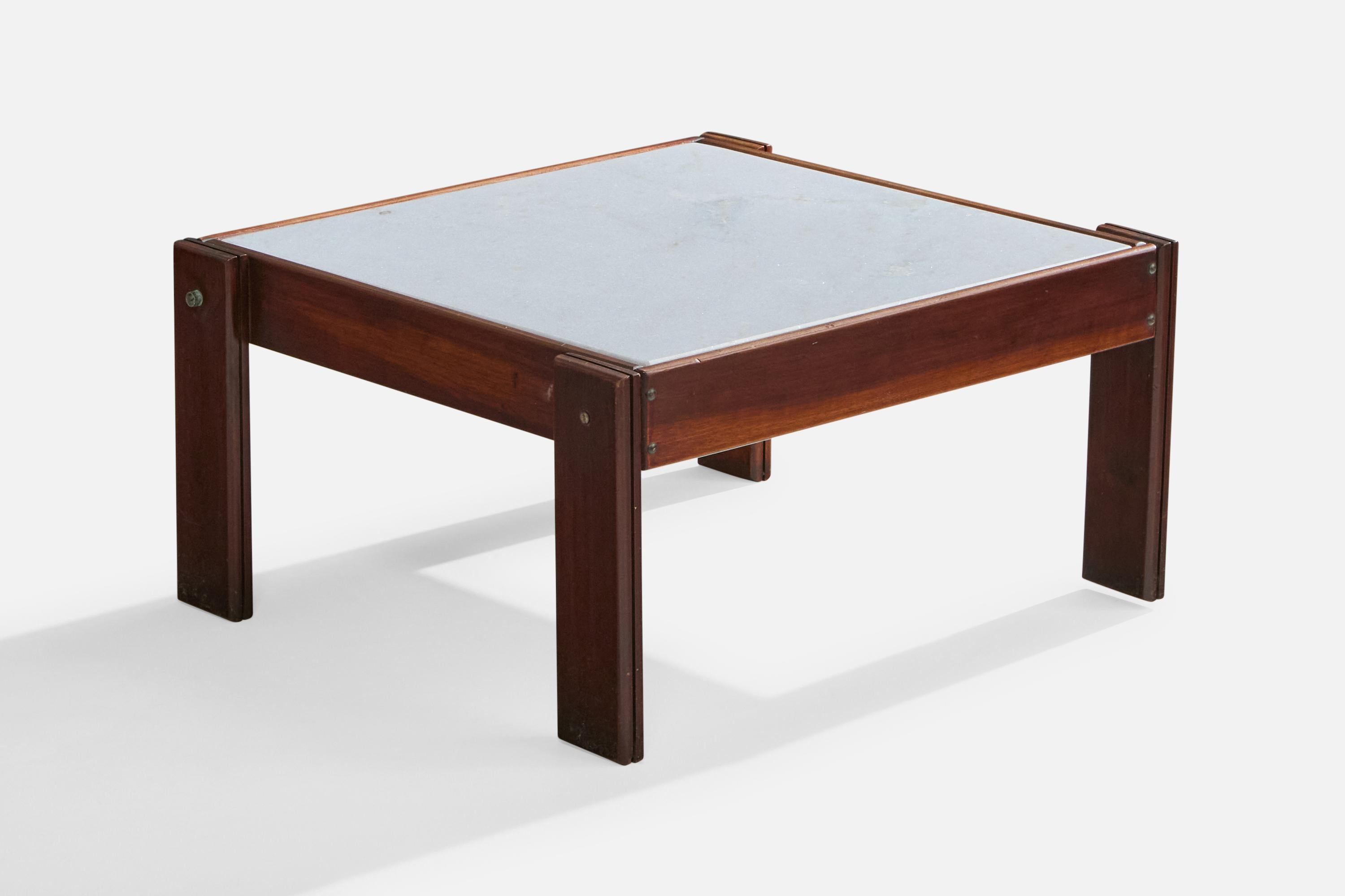 Percival Lafer, Mesas auxiliares, Madera, Mármol, Brasil, 1985 en Bueno estado para la venta en High Point, NC