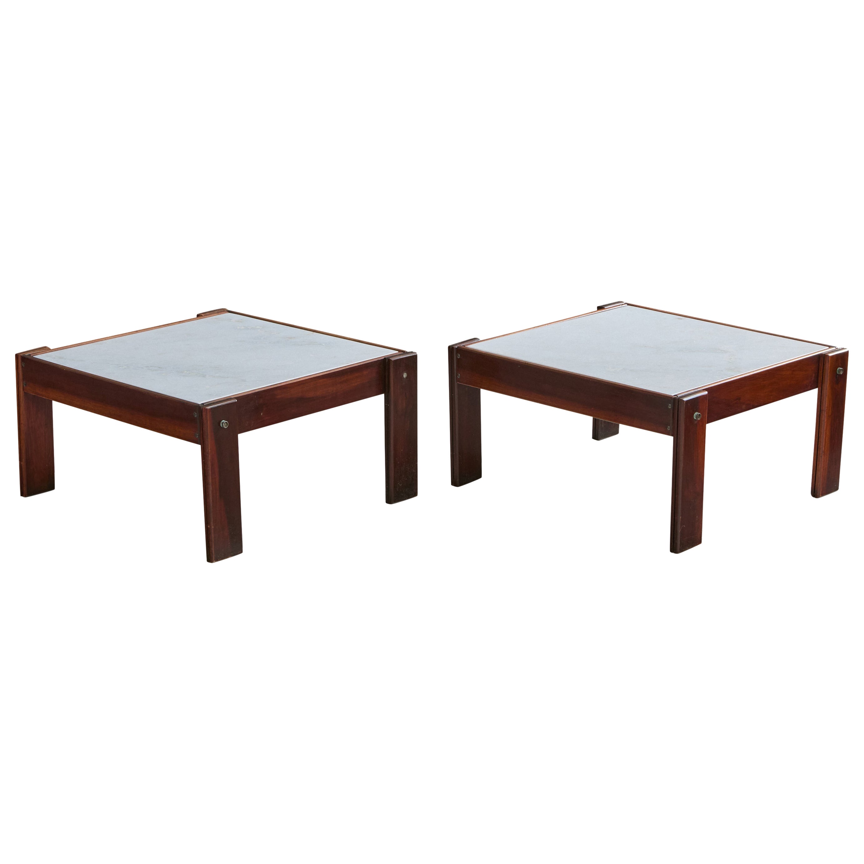 Percival Lafer, Side Tables, Wood, Marble, Brazil, 1985