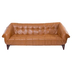 Percival Lafer Leder & Palisander 1970er Jahre Sling Sofa