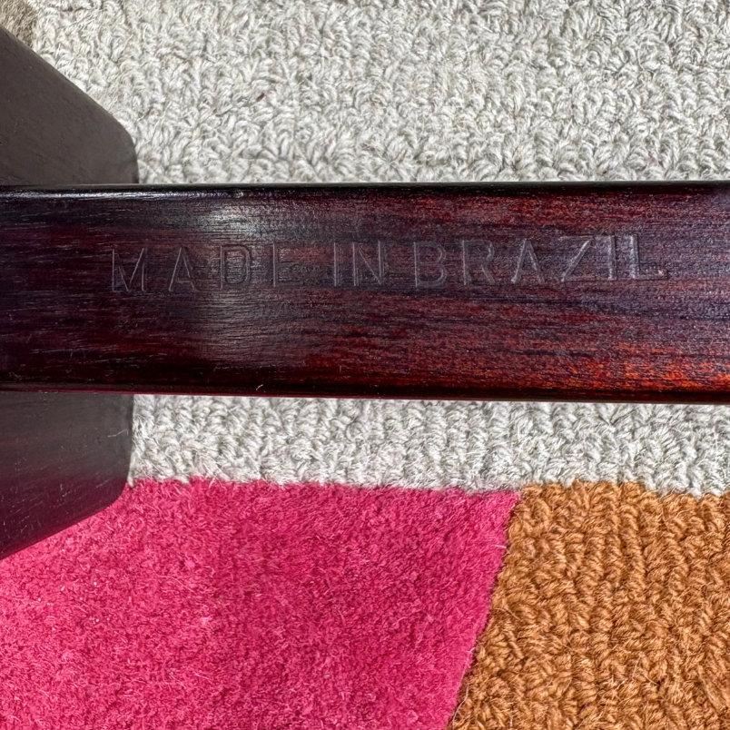 Percival Lafer Smoked Glass Rosewood Brazilian Modern Side Tables For Sale 1