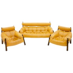 Percival Lafer Sofa and Two Lounge Chairs MP-81 Brazil 1972