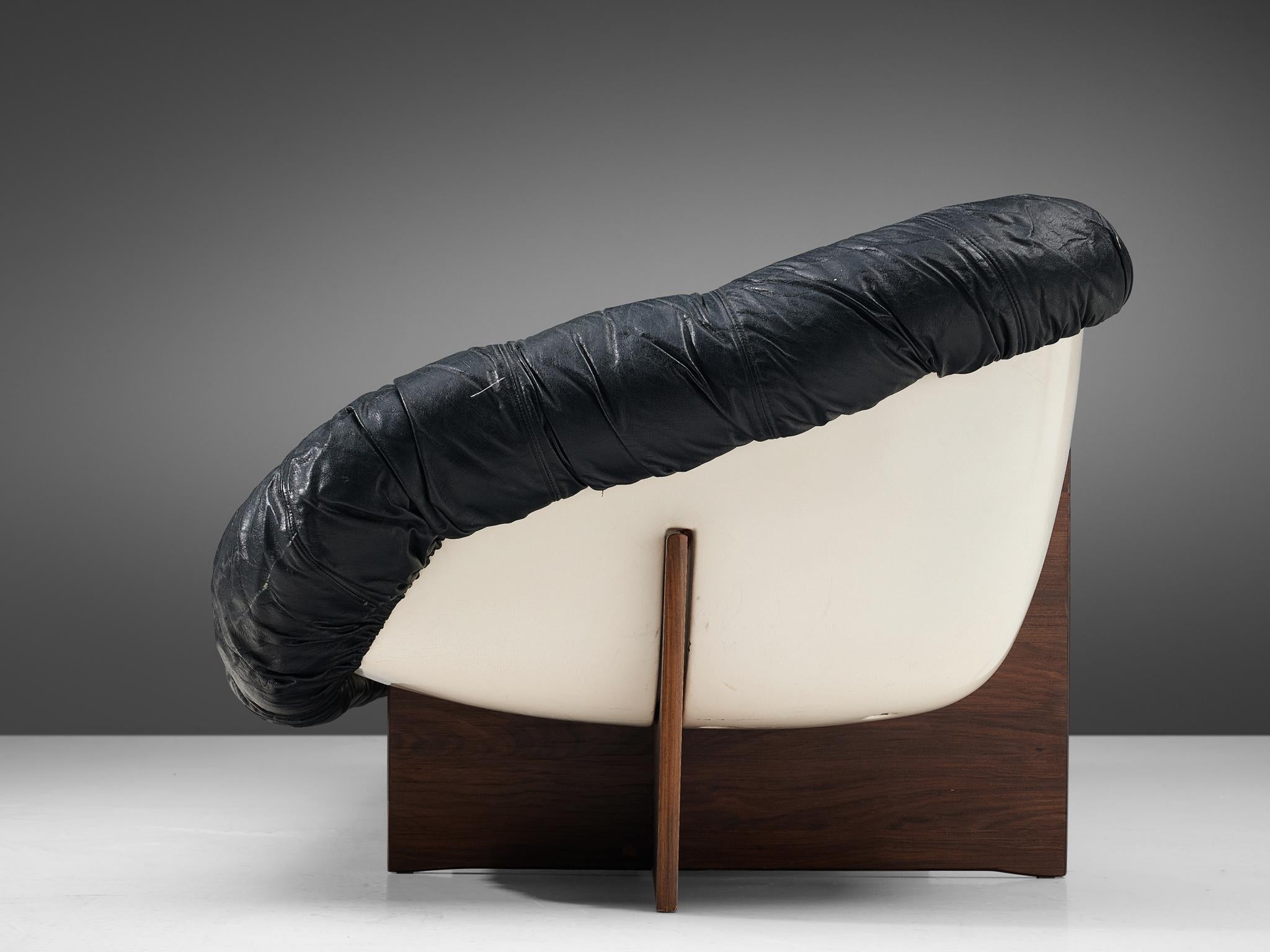 Percival Lafer Sofa in Black Leather  1