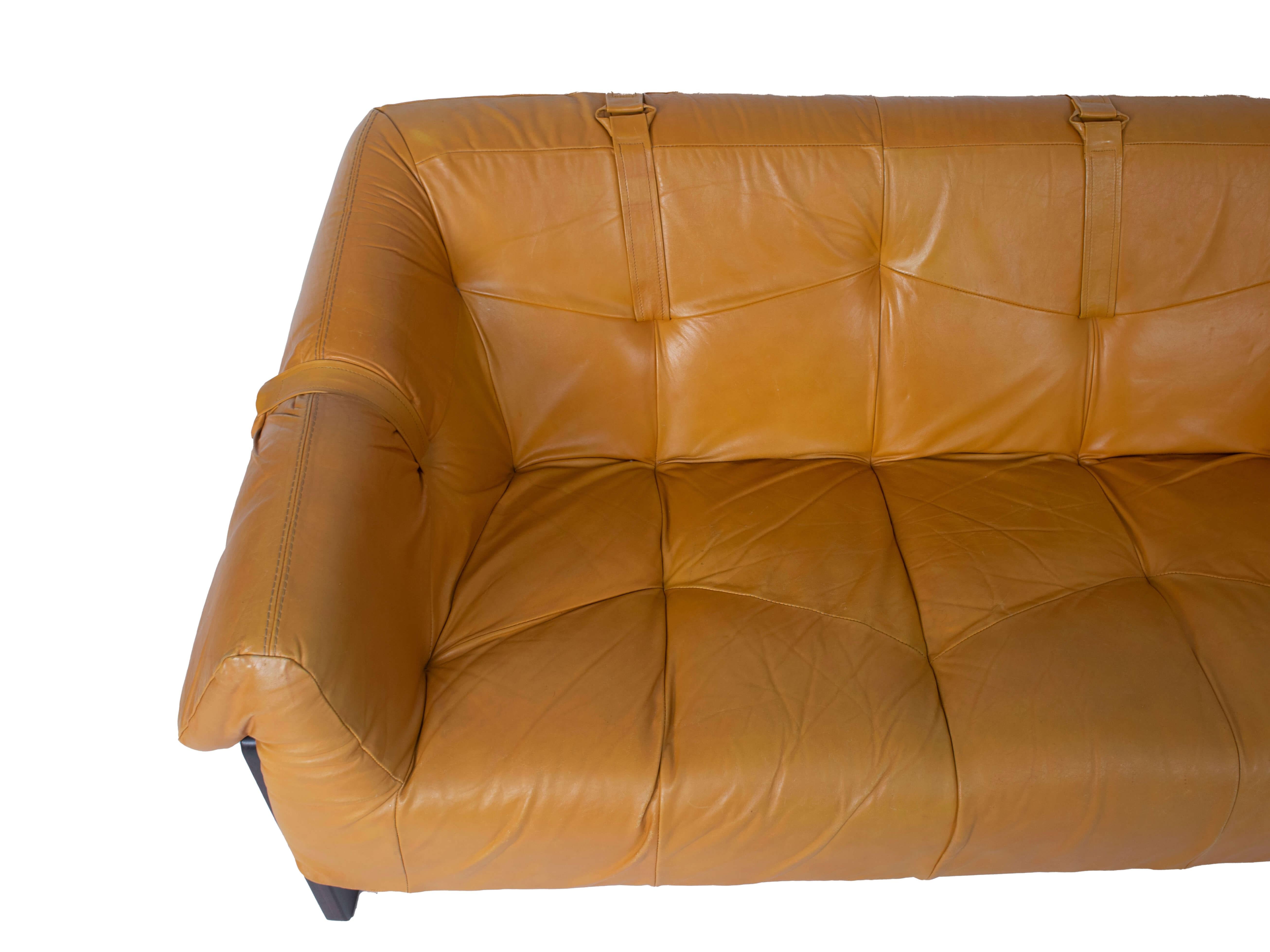 Mid-20th Century Percival Lafer Sofa MP-091 in Leather and Hardwood, Brazil, 1960s